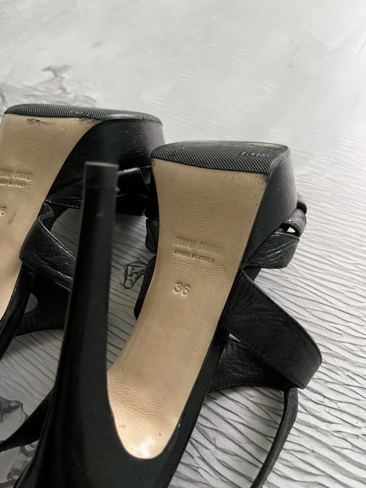 Miu Miu Miu Miu Luxury Heels Made in Italy Leather Black Size US 6 / IT 36 - 6 Thumbnail