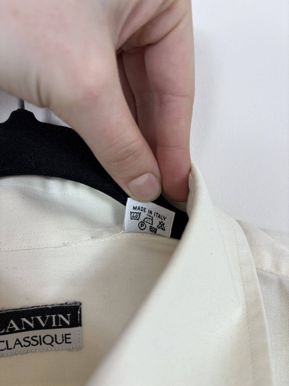 Lanvin Lanvin Classique Vintage Men’s Herringbone Button Up Shirt Size US XXL / EU 58 / 5 - 15 Thumbnail