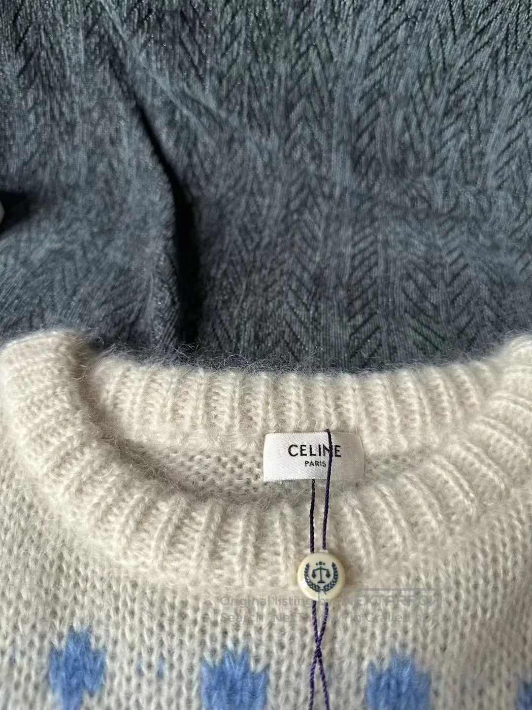 Celine CELINE Chanel-Style Colorful Triomphe Mohair Sweater| Size S / US 4 / IT 40 - 3 Thumbnail