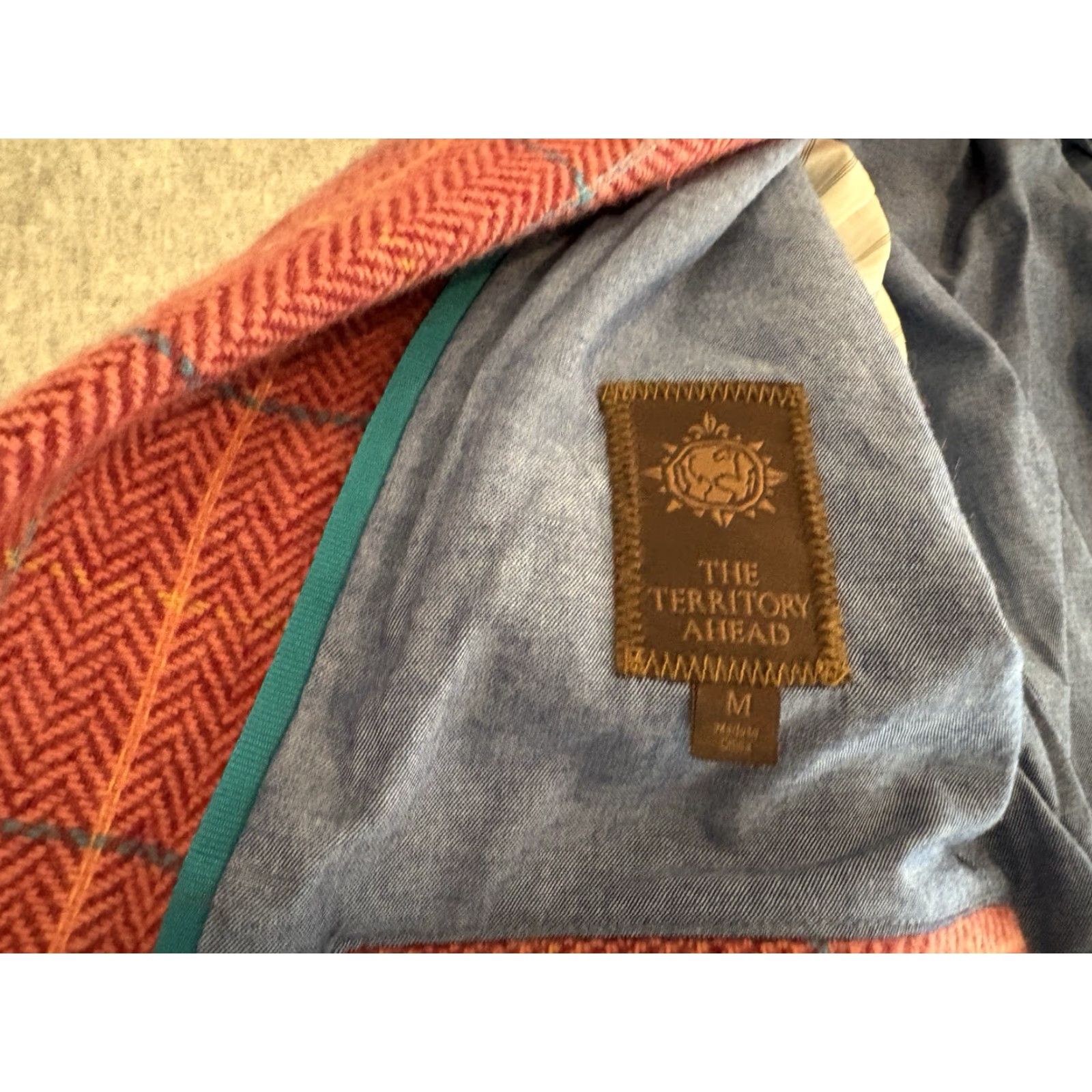 The Territory Ahead The Territory Ahead Sport Coat Blazer Jacket Red Check Wool Blend Mens M Size 40R - 3 Thumbnail