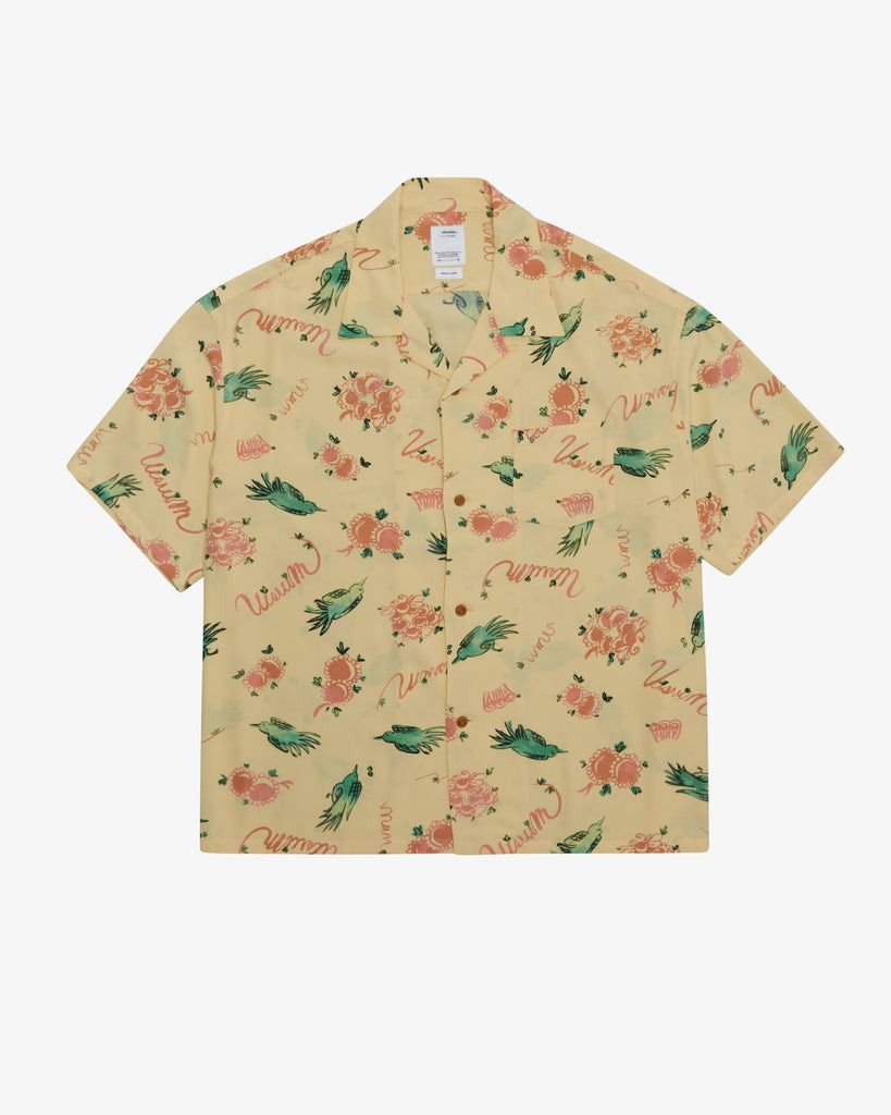 image of Visvim Wallis Shirt S/s Sunnybird Yellow, Men's (Size XL)