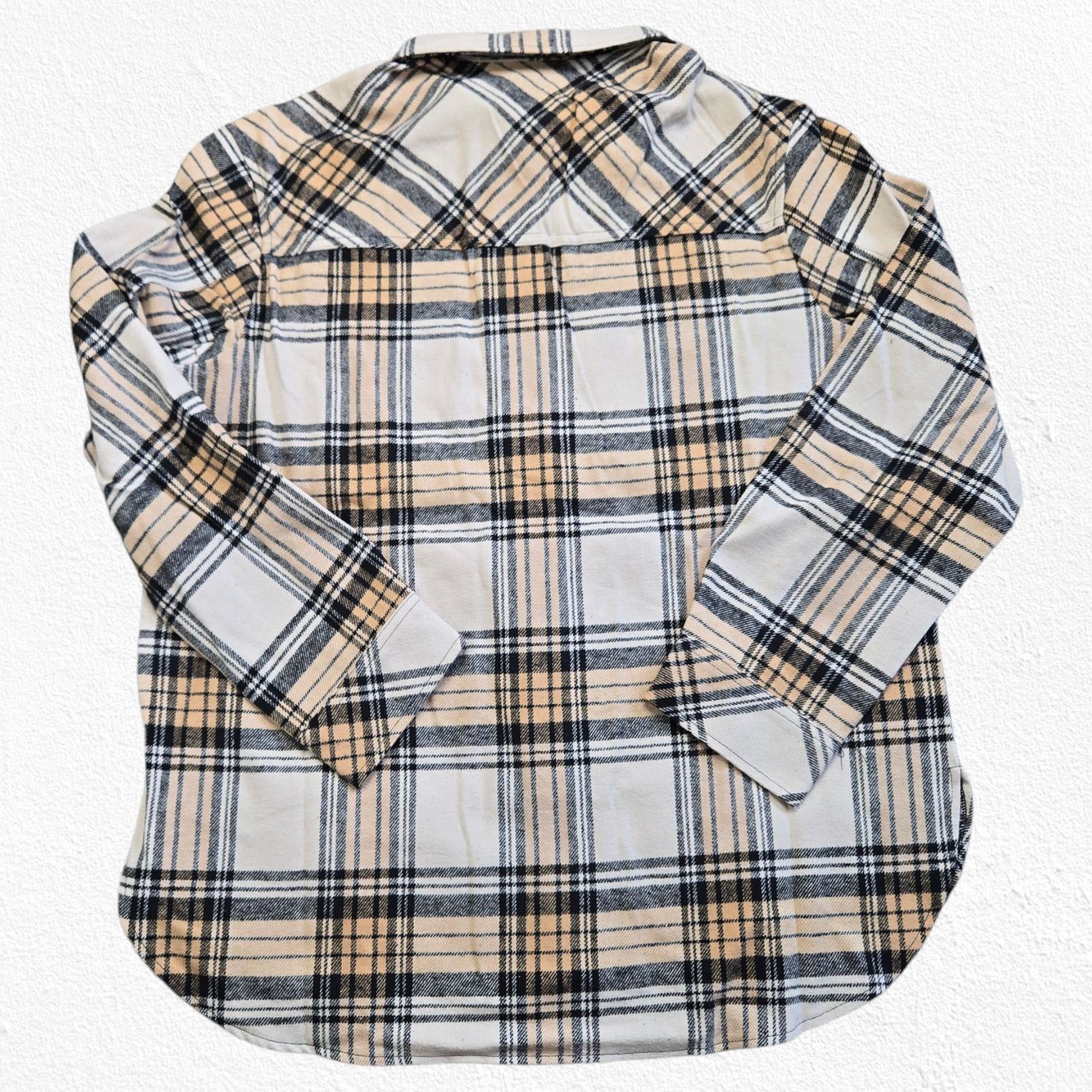Sanctuary Sanctuary Beige Plaid Button Up Flannel Shacket Size Large Size L / US 10 / IT 46 - 10 Thumbnail