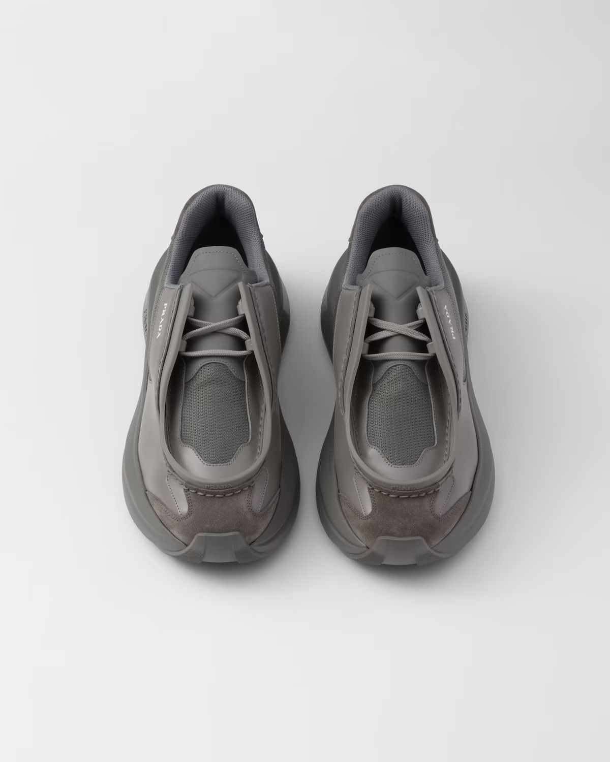 Prada o1mt1gz1024 Systeme Leather Sneakers in Grey Size US 9 / EU 42 - 2 Thumbnail