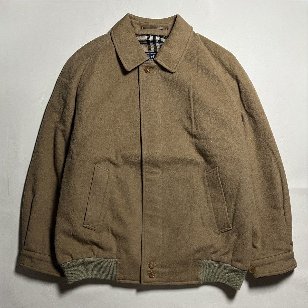 Burberry Vintage Burberrys Alpaca Wool Bomber Jacket Rare 90’s Size US M / EU 48-50 / 2 - 1 Thumbnail