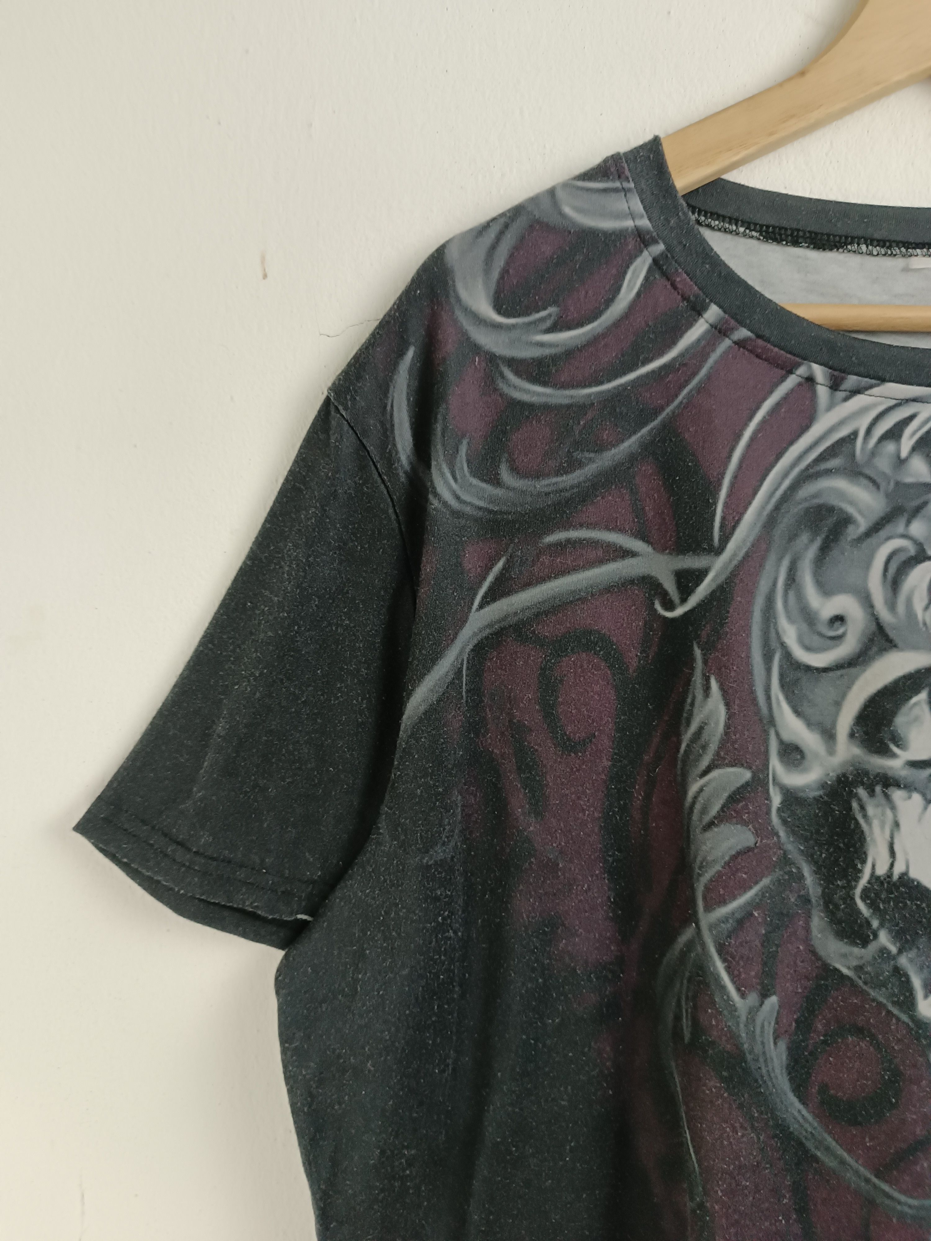 Other VINTAGE SKULLS TRIBAL FLOWER HORROR Y2K STYLE VERY RARE Size US L / EU 52-54 / 3 - 5 Thumbnail