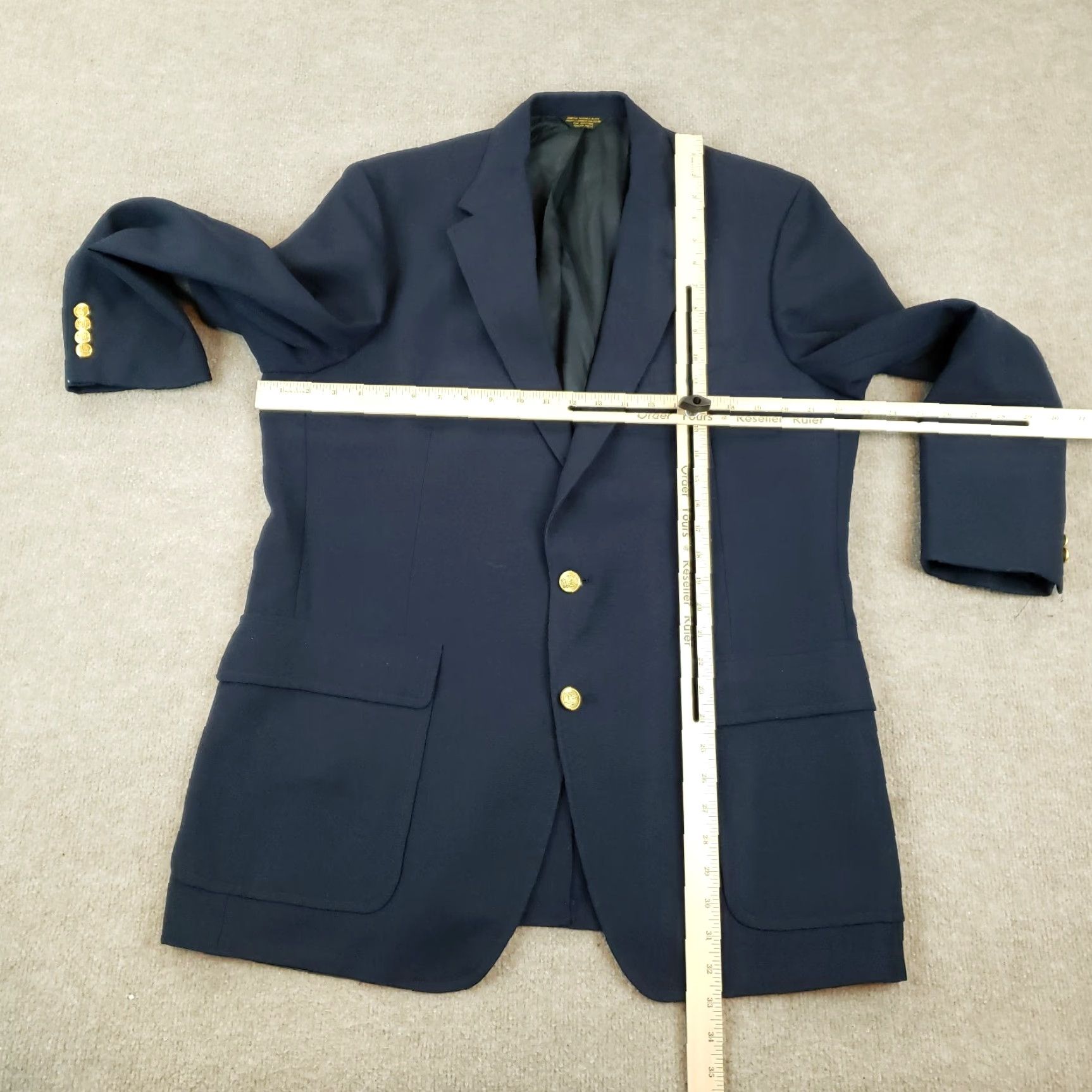 Hunter VINTAGE Hunter Haig Blazer Mens 46 Blue Single Breasted Sports Coat Lined Career Size 46R - 2 Thumbnail