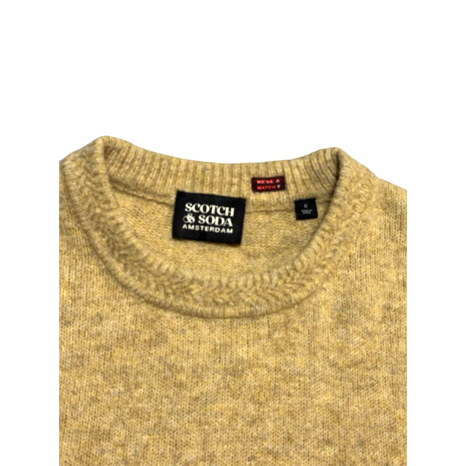 Scotch & Soda Scotch & Soda Amsterdam Soft Knit Regular Fit Sweater Mens Size S Yellow Crew Neck Long Sleeve Pullover Knit Shirt Size US S / EU 44-46 / 1 - 3 Thumbnail