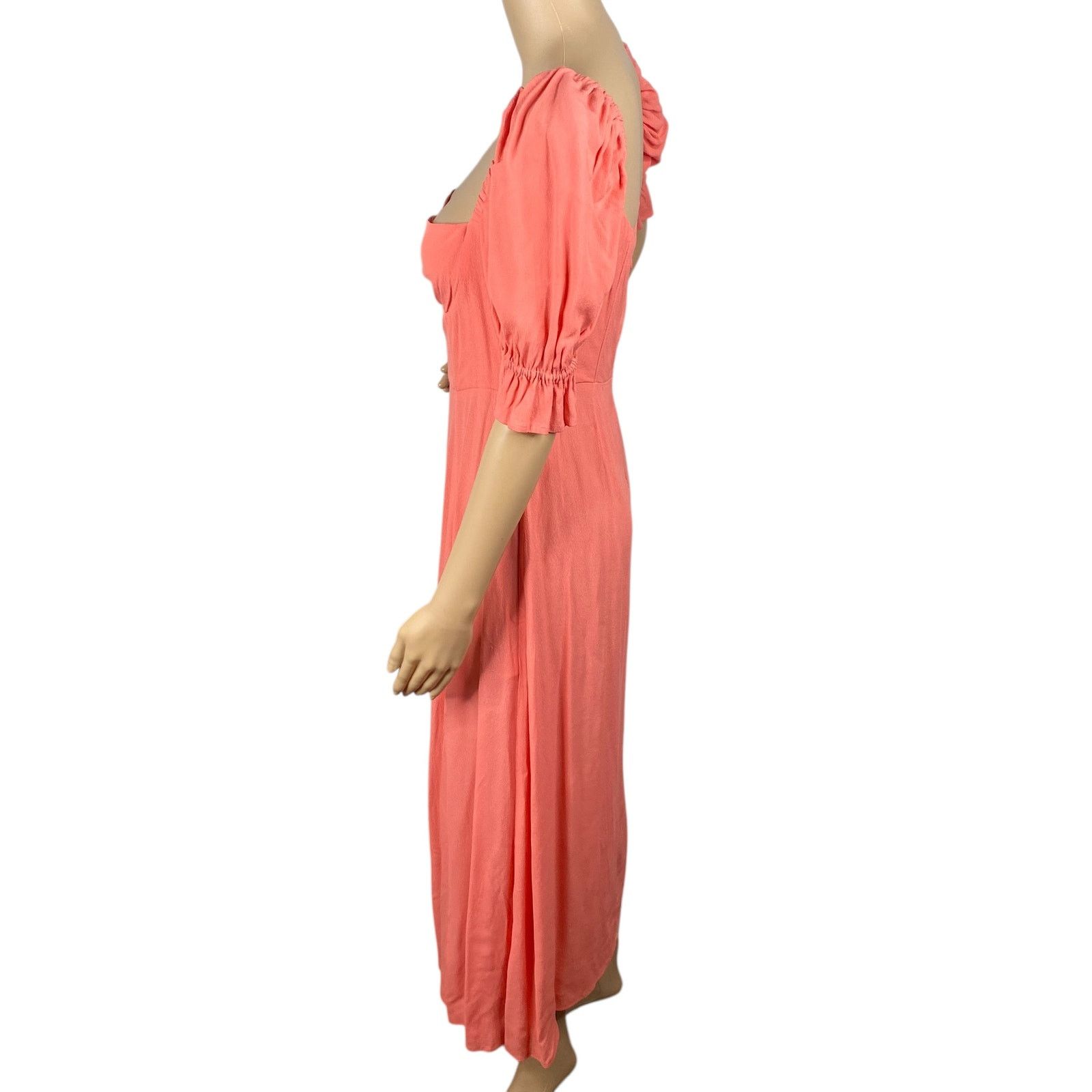WeWoreWhat We Wore What Coral Pink Puff Sleeve Midi Dress - Size 6 Size M / US 6-8 / IT 42-44 - 7 Thumbnail