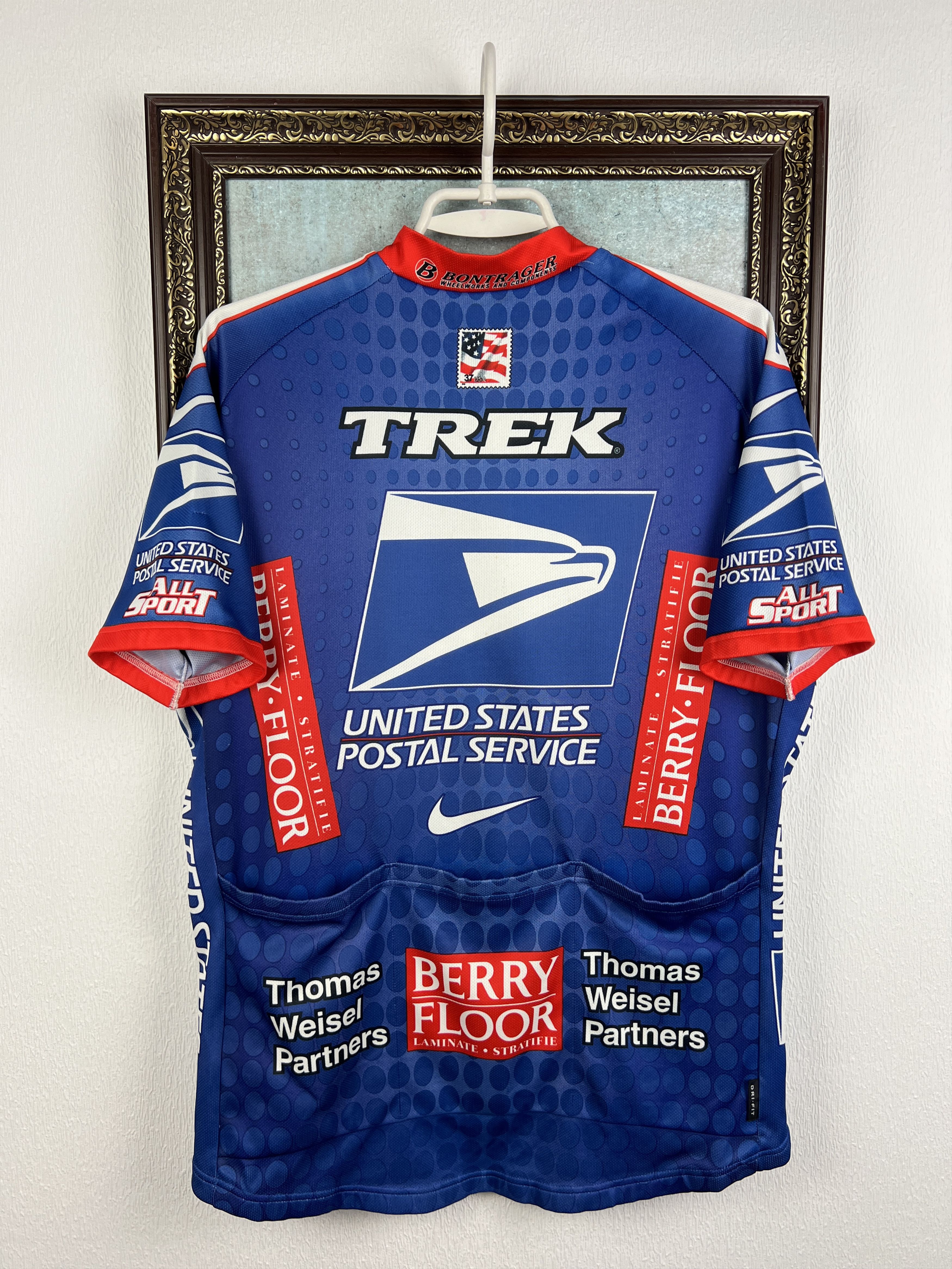 Nike USA Postal Service USPS Cycling Biking Jersey Shirt Size US L / EU 52-54 / 3 - 10 Thumbnail