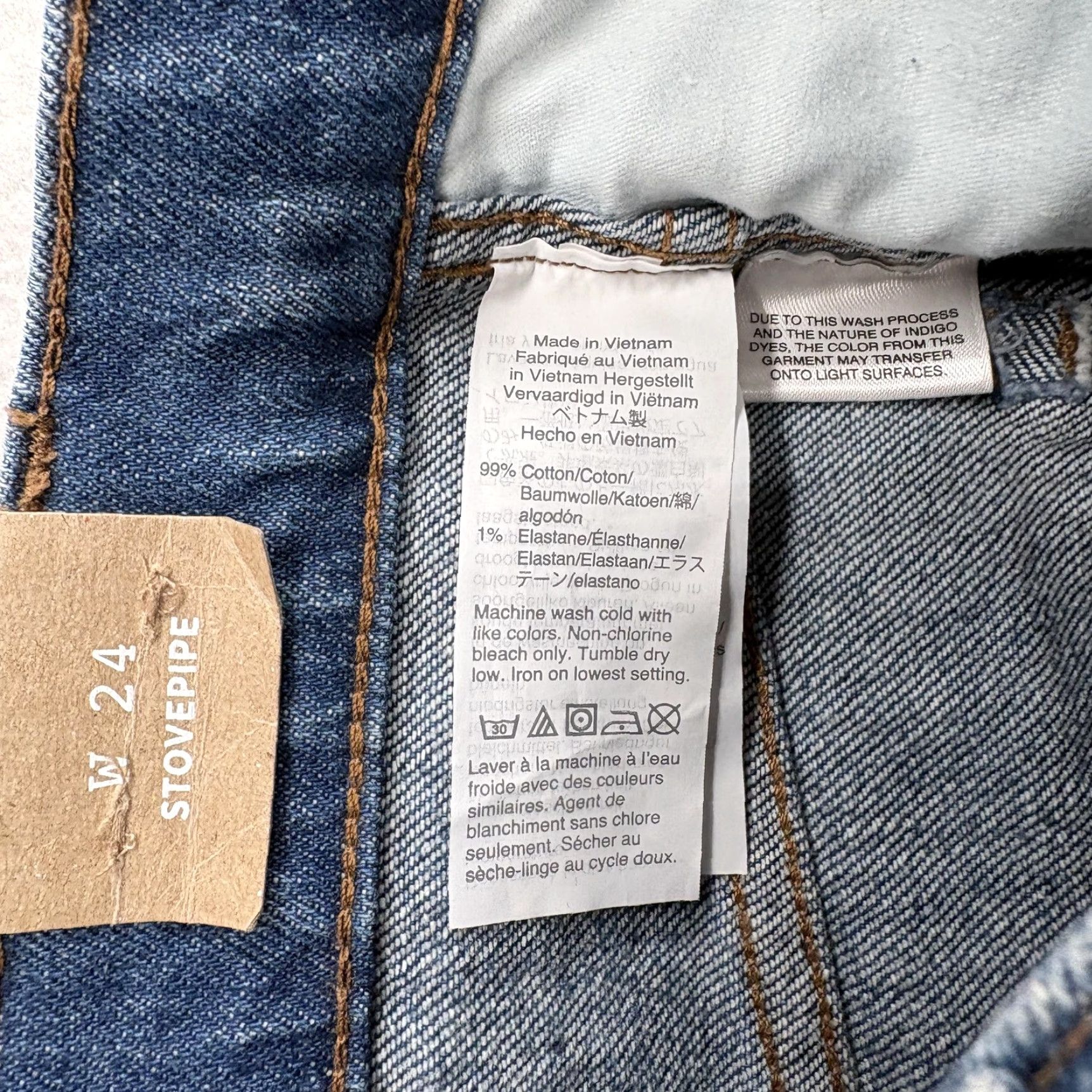 Madewell Madewell Jeans Womens 24 Stovepipe Blue High Rise Stretch Denim 5-Pocket Slim Straight Tapered 25in Inseam Rise Size 42" / US 20 - 6 Thumbnail