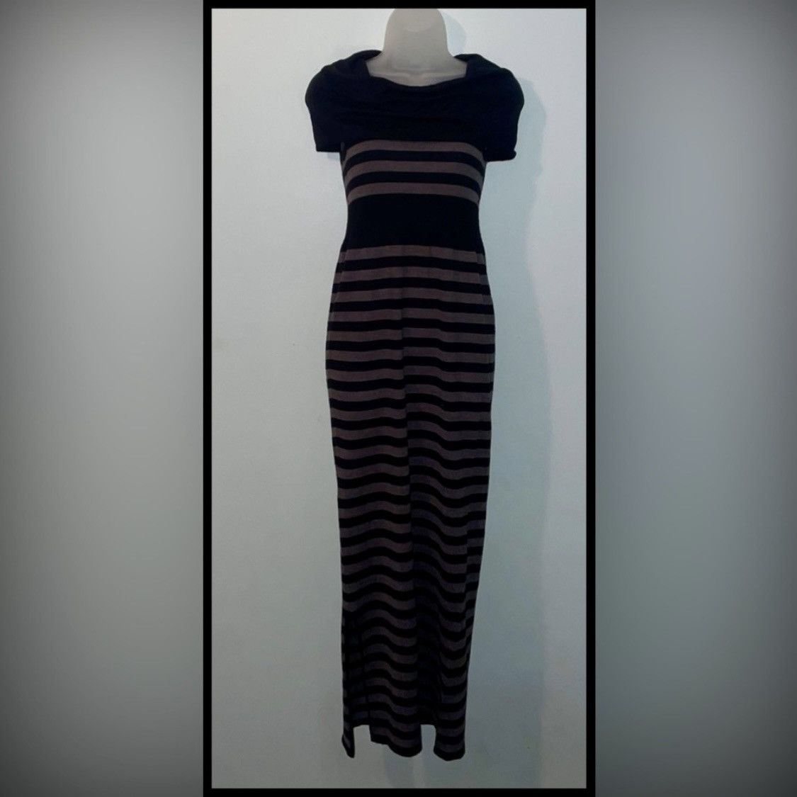 Other Black & Grey striped Candie’s Sleeveless Sweater Maxi Dress Size XS / US 0-2 / IT 36-38 - 3 Thumbnail