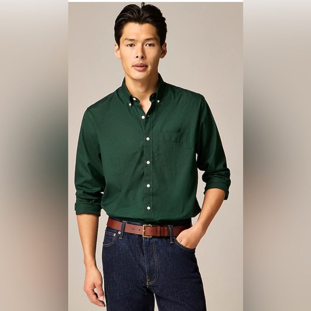J.Crew J. Crew factory, Men's Green Shirt small classic flex washed Size US S / EU 44-46 / 1 - 1 Thumbnail
