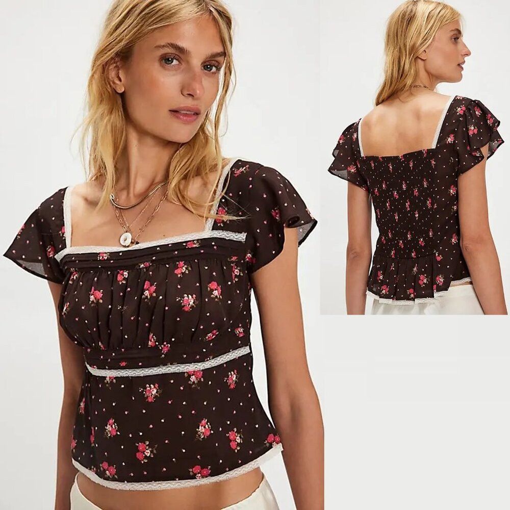 Free People NWT New Free People Prairie Field Black Coffee Combo Top Si Size S / US 4 / IT 40 - 1 Thumbnail