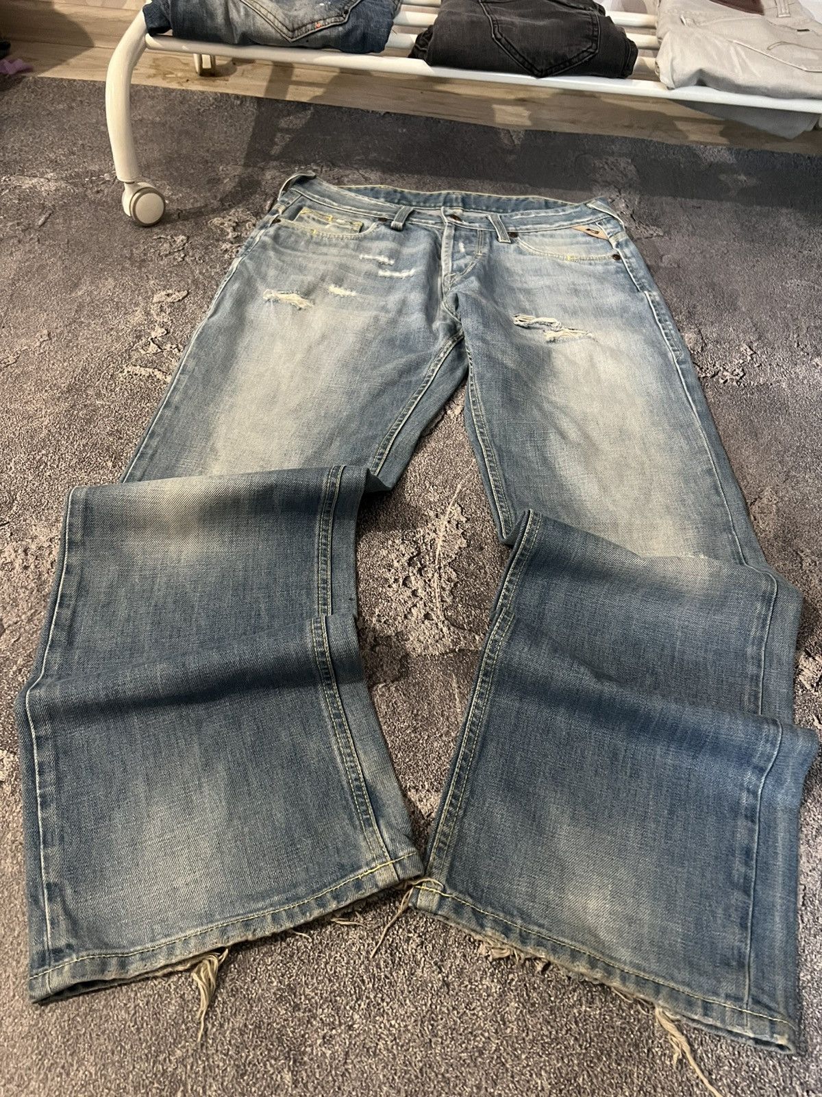 Japanese Brand Streetwear Staple Slim Destroyed Number Nine Style Size US 33 - 5 Thumbnail