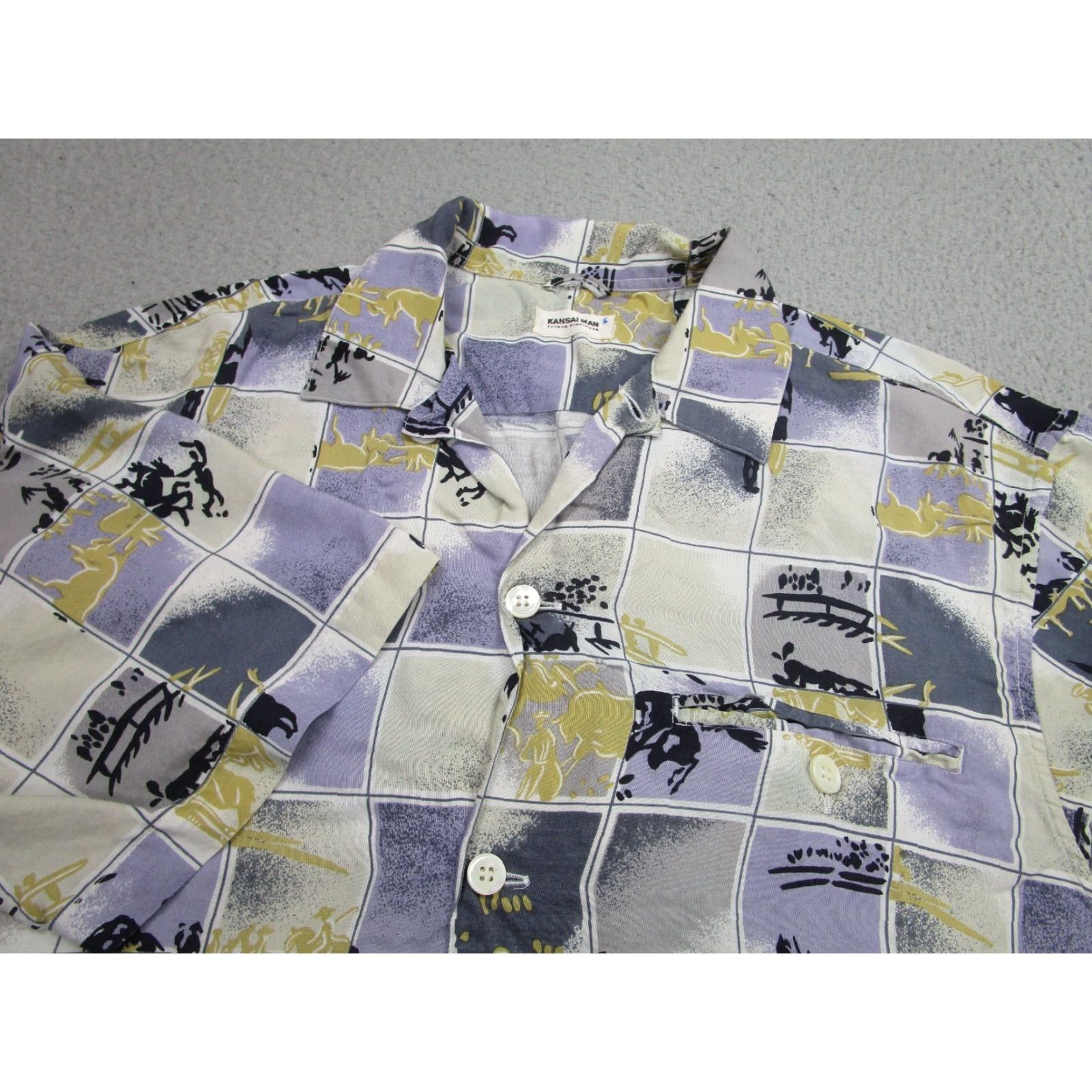 Vintage VINTAGE Kansai Man Shirt mens M Blue Yutaka Nishimura y2k 90s Streetwear japan Size US M / EU 48-50 / 2 - 3 Thumbnail