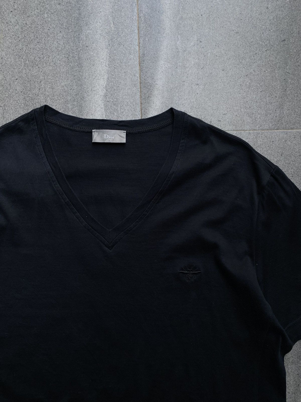 Dior Dior Homme Black V-Neck T-Shirt Size US M / EU 48-50 / 2 - 2 Thumbnail