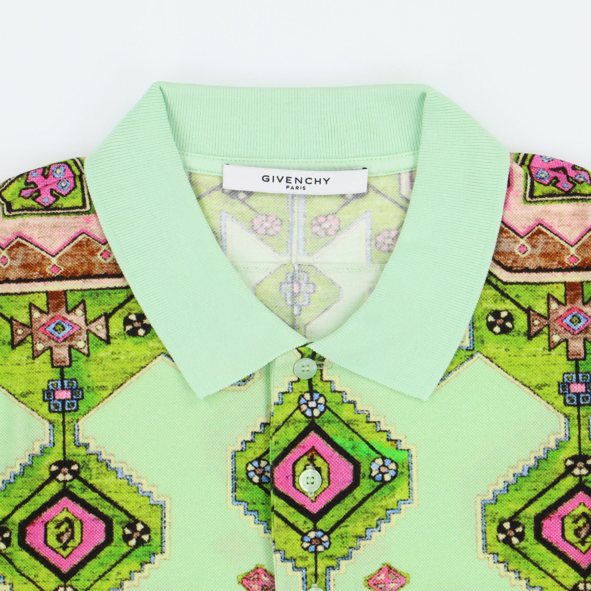 Givenchy Green Persian Rug Print Oversized Polo Size US L / EU 52-54 / 3 - 3 Thumbnail