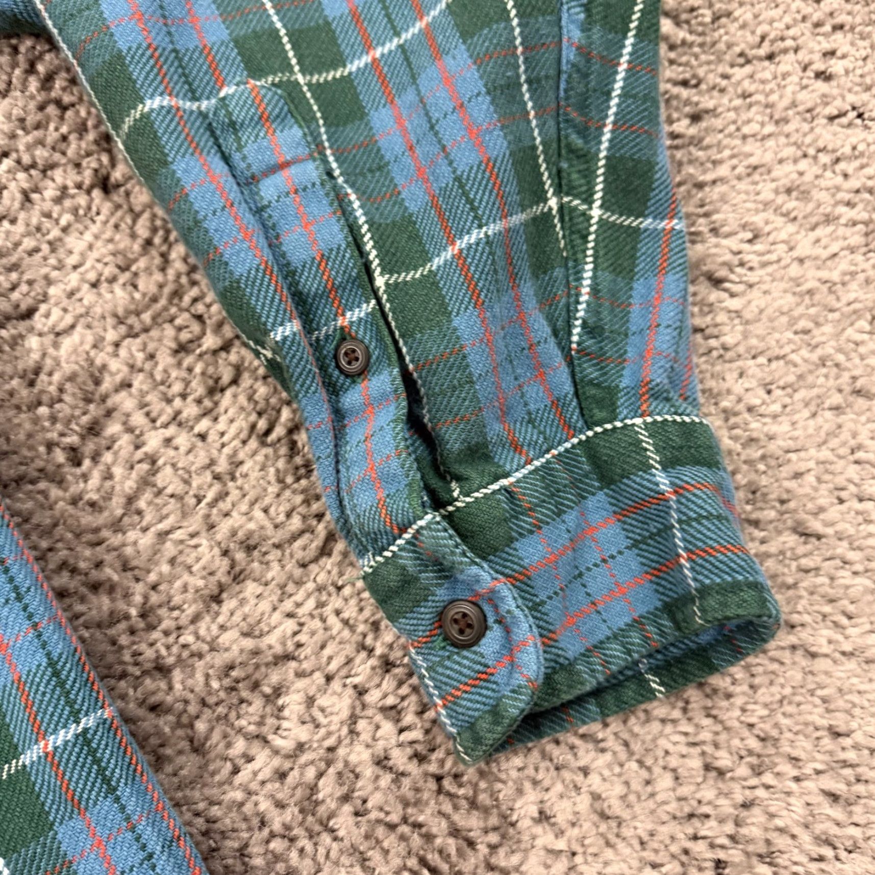 J.Crew J. CREW Shirt Mens L Green Plaid Chamois Flannel Long Sleeve Cotton Casual Button-Up with Pockets Size US L / EU 52-54 / 3 - 3 Thumbnail