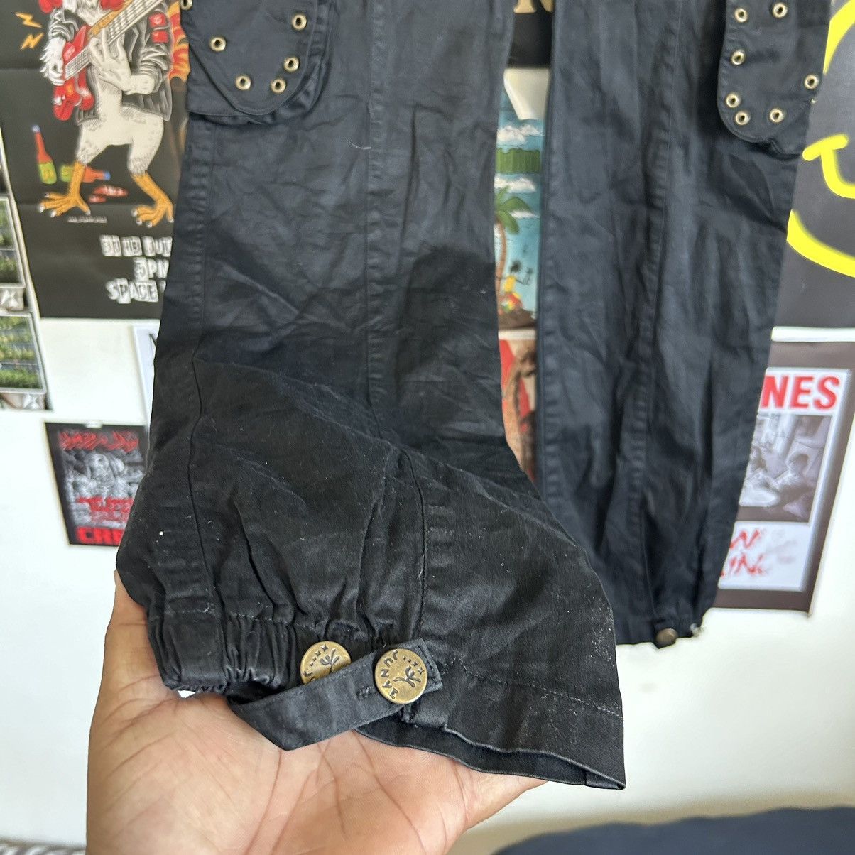 Vintage Vintage E.S.L Punk Rave Goth Stretchable Pants Size US 29 - 4 Thumbnail