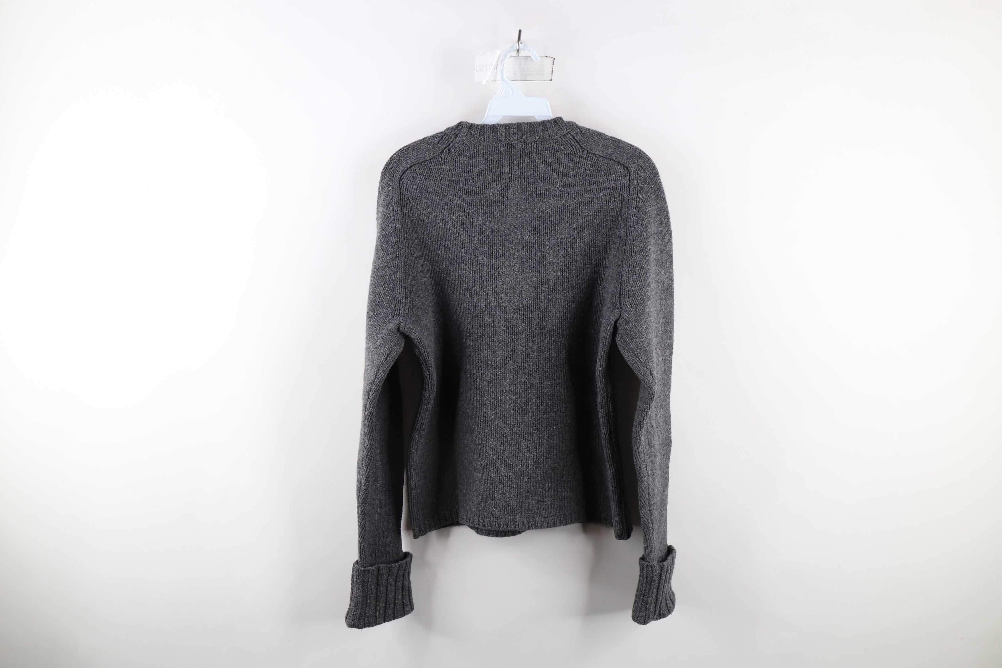 J.Crew × Vintage Vintage 90s J Crew Lambs Wool Knit Crewneck Sweater Gray Size L / US 10 / IT 46 - 8 Thumbnail
