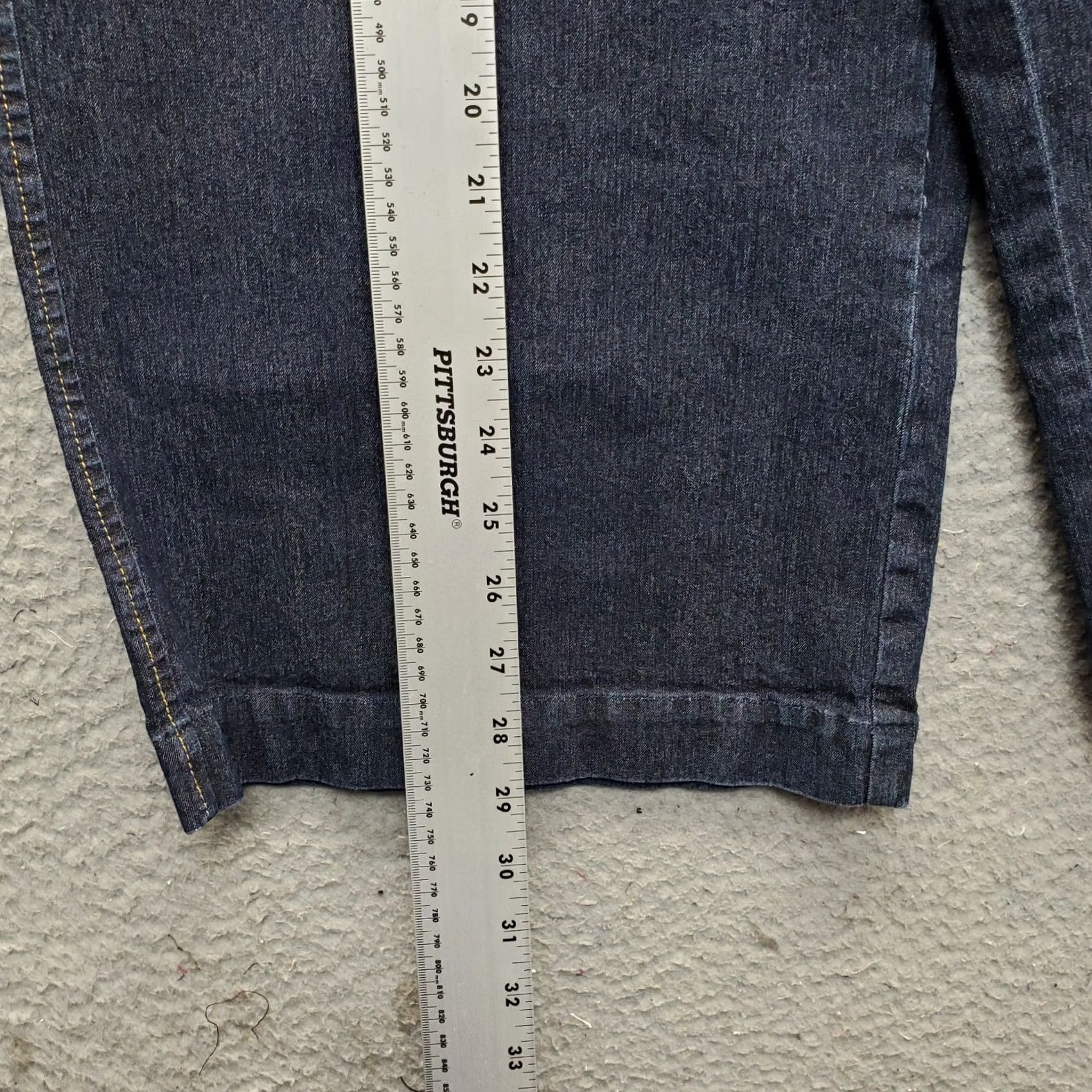 Vintage Josephine Chaus Jeans Capri Womens 10 Blue Denim High Rise Wide Leg 5-Pocket Stretch Cotton Size 32" / US 10 / IT 46 - 3 Thumbnail