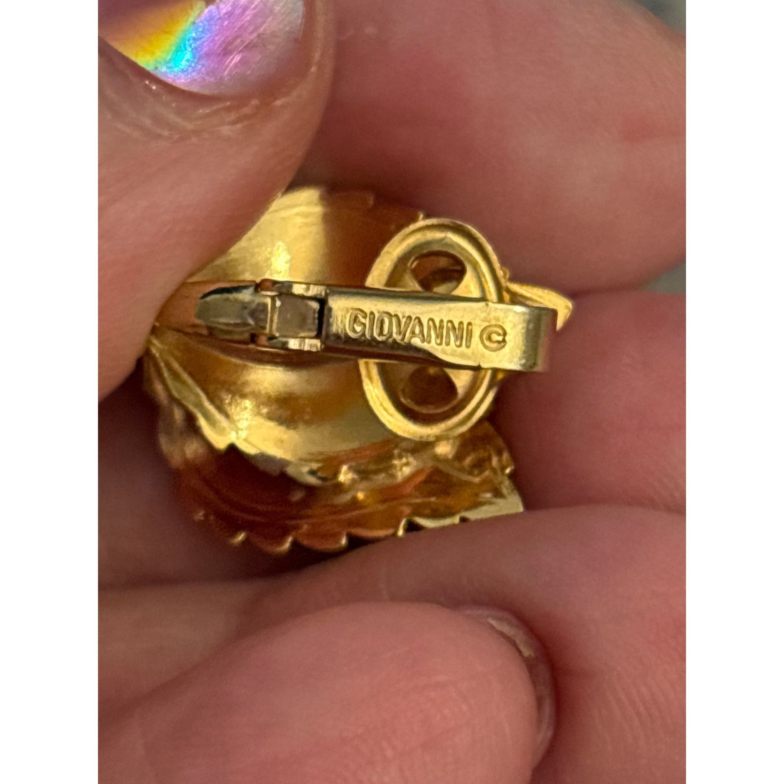 Other Vintage Signed GIOVANNI Double Leaf CLIP ON Earrings Size ONE SIZE - 15 Thumbnail