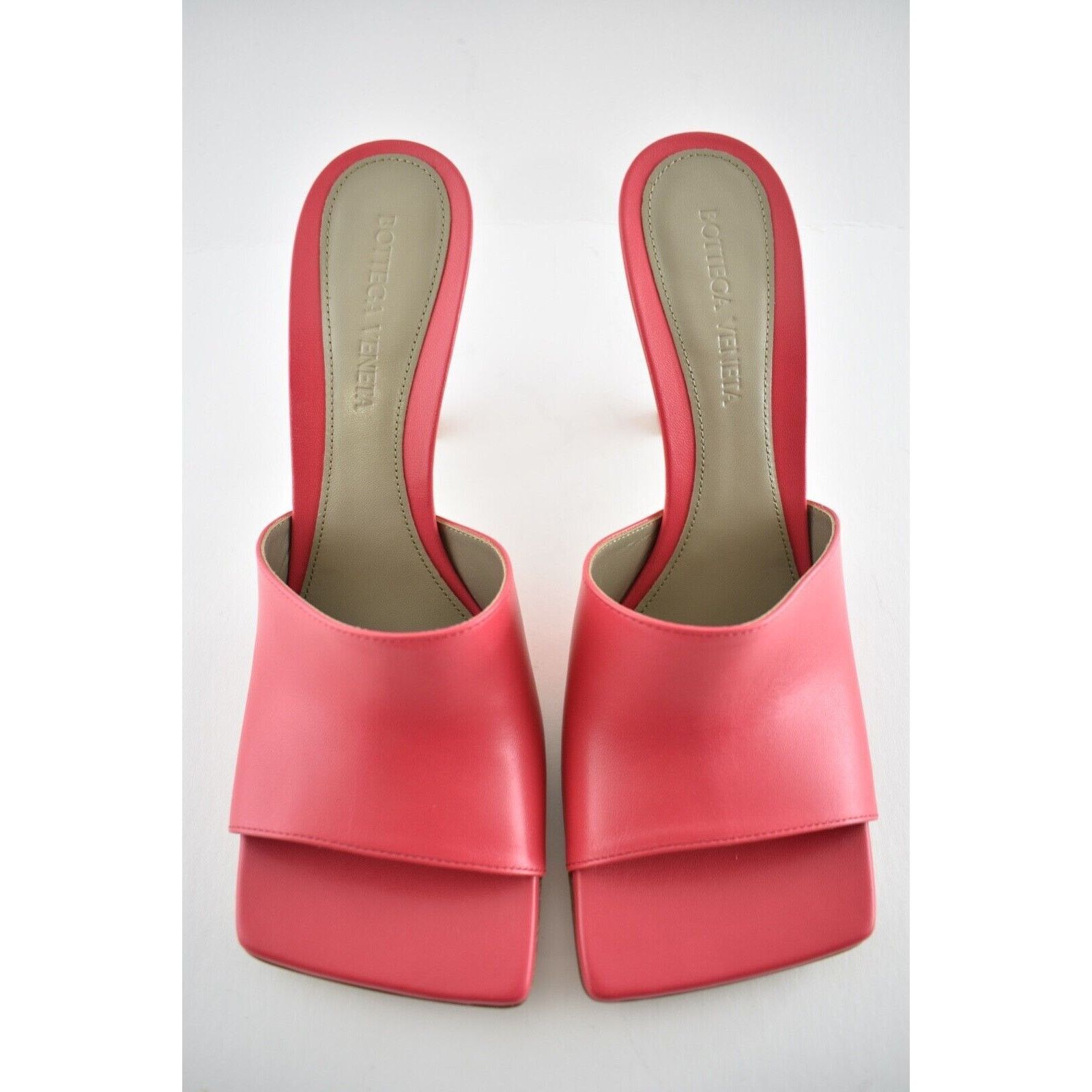 Bottega Veneta Stretch Square Toe Pink Backless Sandal Heel Pump 37.5 Size US 7.5 / IT 37.5 - 6 Thumbnail