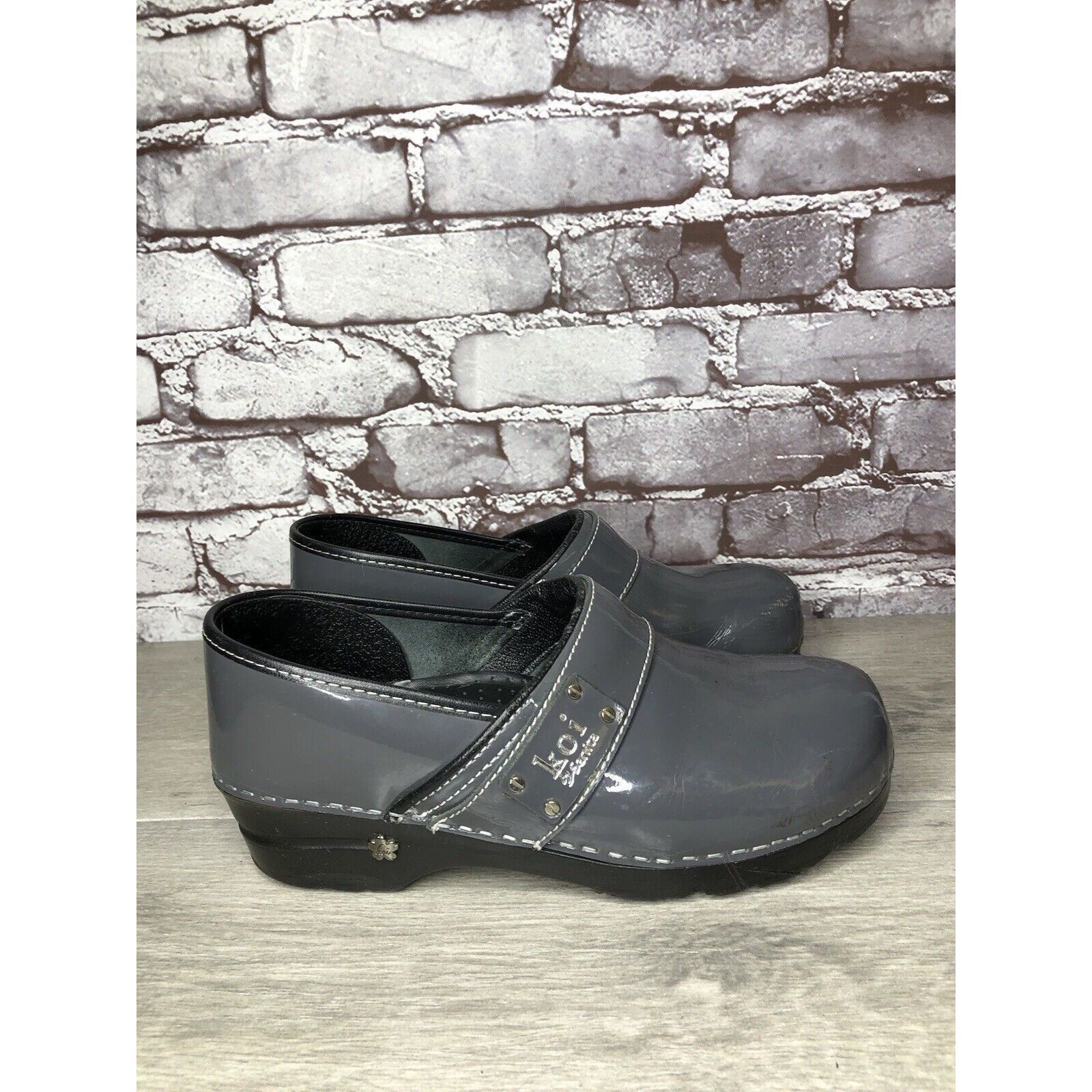Other KOI by SANITA STEEL GRAY PATENT LEATHER CLOGS SHOES Women Sz Size US 9.5 / IT 39.5 - 12 Thumbnail