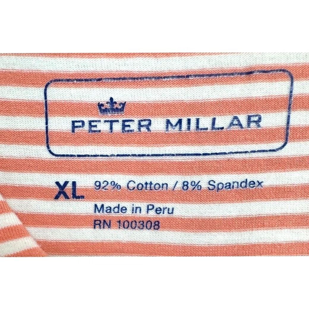 Peter Millar Peter Millar Shirt Mens XL Orange Polo Adult Candy Striped Rugby Short Sleeve Size US XL / EU 56 / 4 - 3 Thumbnail