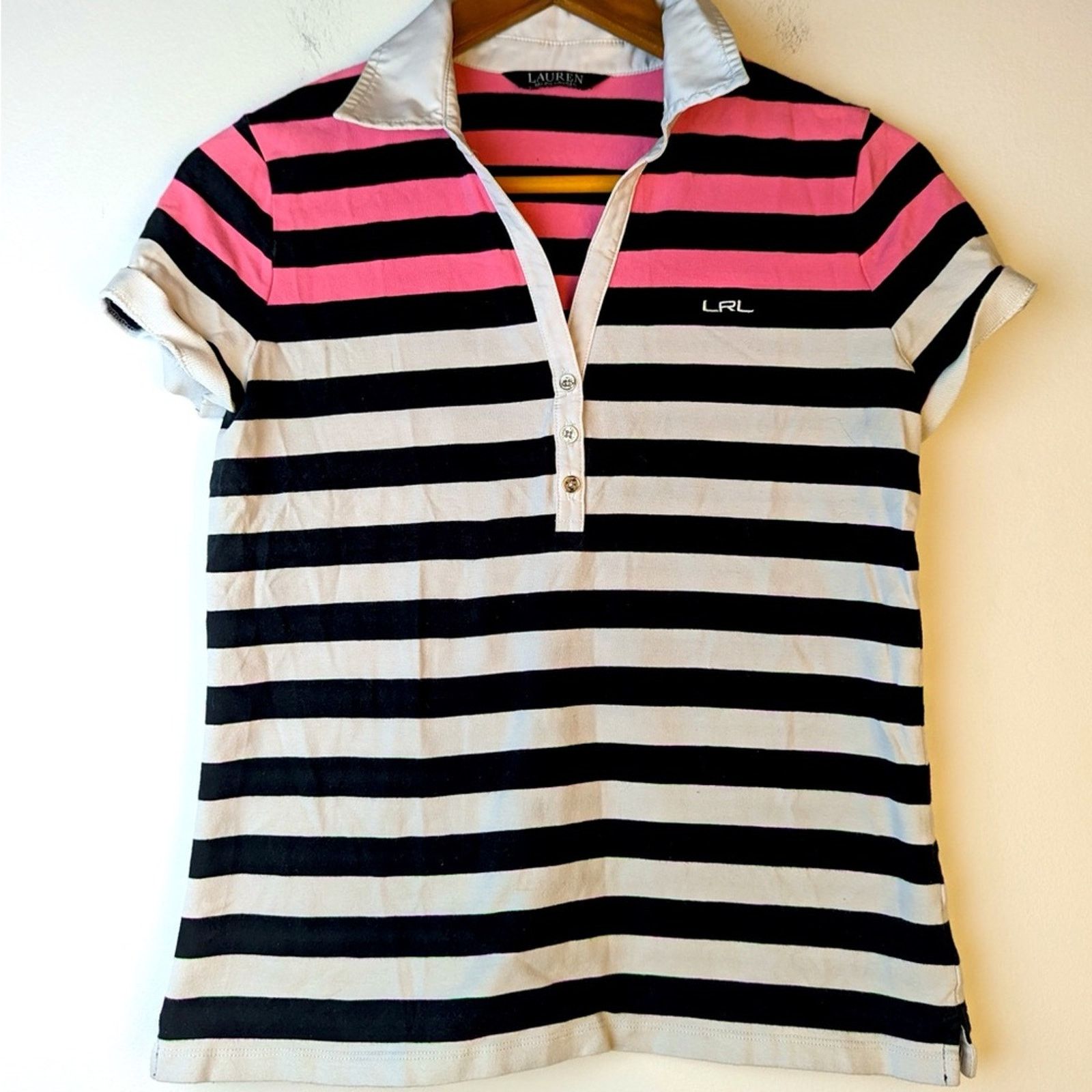 Lauren Ralph Lauren Ralph Lauren Striped Polo Shirt Size M / US 6-8 / IT 42-44 - 1 Thumbnail