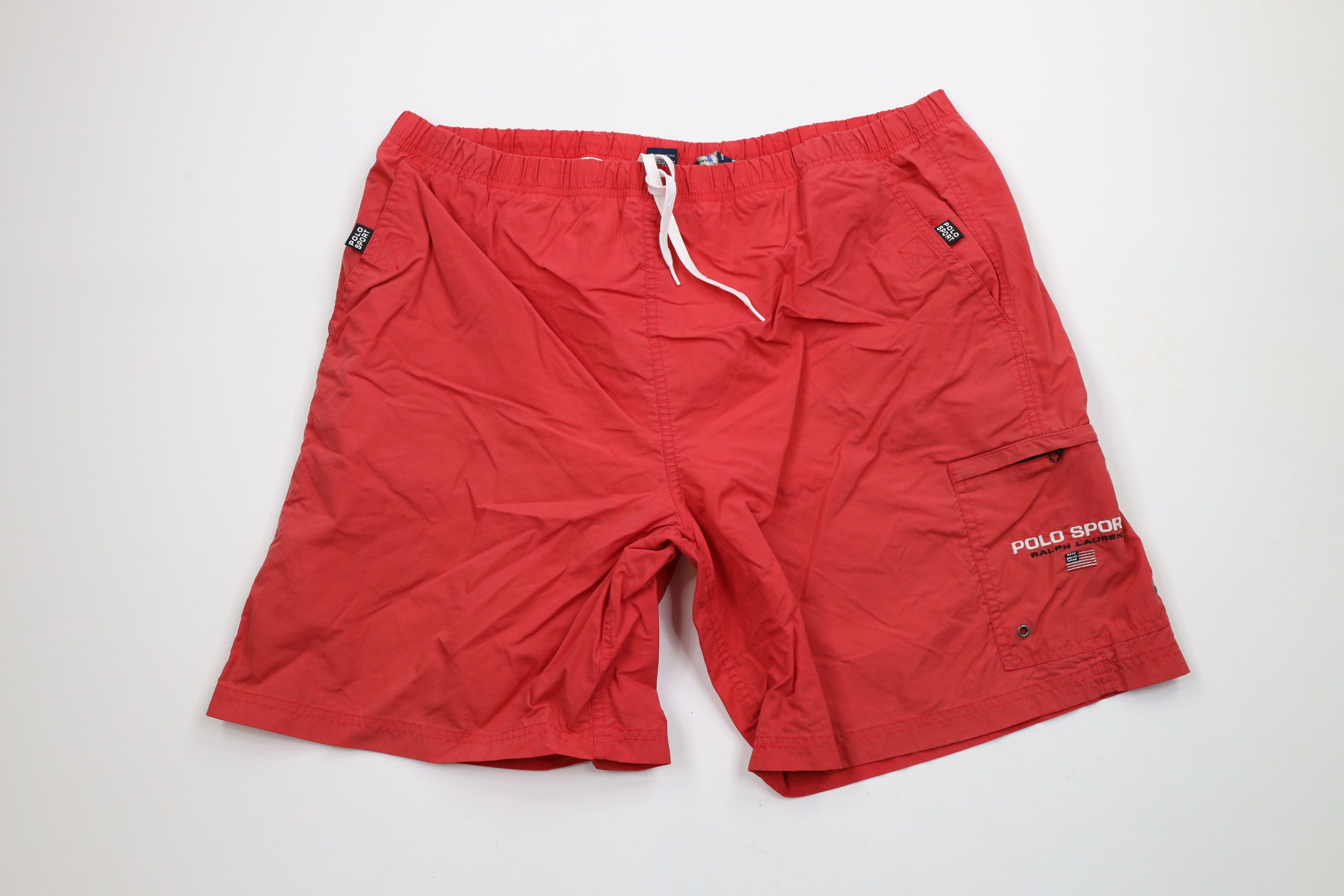 Ralph Lauren × Vintage Vintage 90s Polo Sport Ralph Lauren USA Flag Lined Shorts Size US 34 / EU 50 - 1 Thumbnail