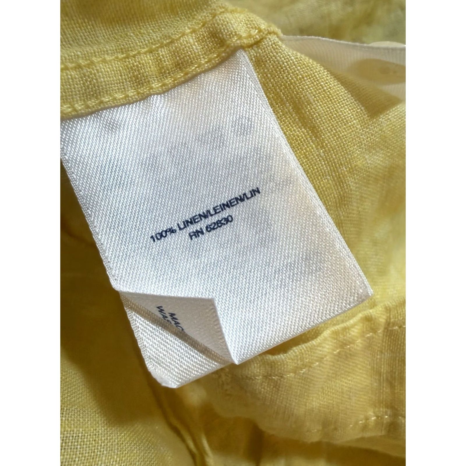Lands' End Lands' End Button-Up Shirt Mens Yellow Linen 2XL Big & Tall Short Sleeve Solid Beach Vacation Summer Mens Size US XXL / EU 58 / 5 - 7 Thumbnail