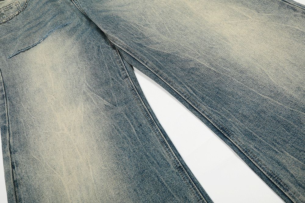 Vintage American retro ripped light blue curved jeans Size US 32 / EU 48 - 4 Thumbnail
