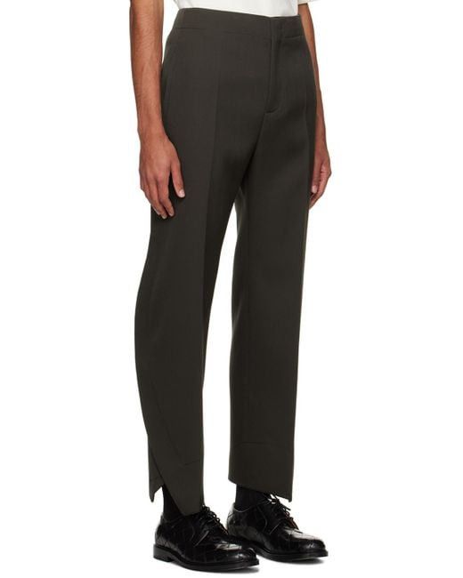 Curved Shapped Wool Trousers