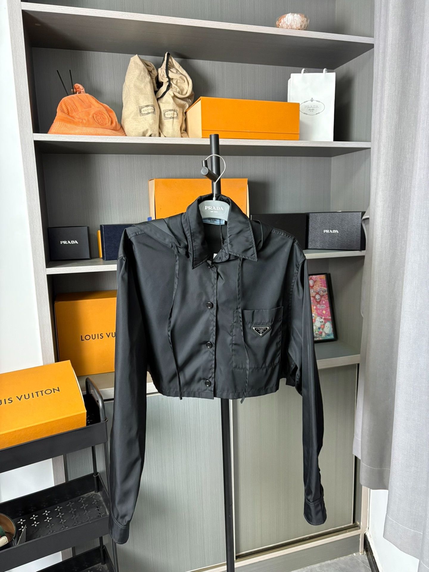 Prada Prada Cropped Black Jacket 36 Women Size S / US 4 / IT 40 - 1 Thumbnail