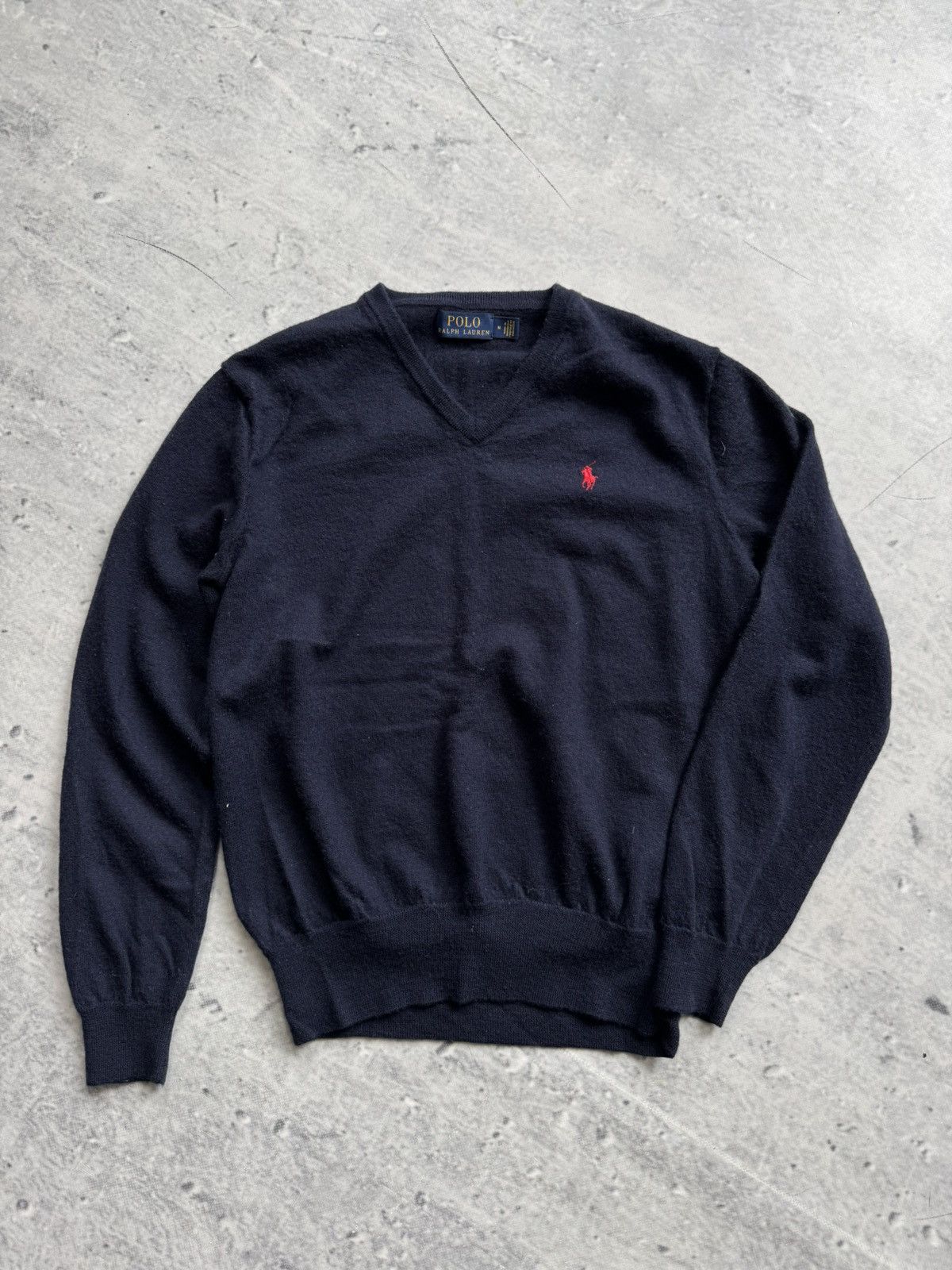 Polo Ralph Lauren × Vintage 100% Wool Ralph Lauren blue sweater Size US M / EU 48-50 / 2 - 1 Thumbnail