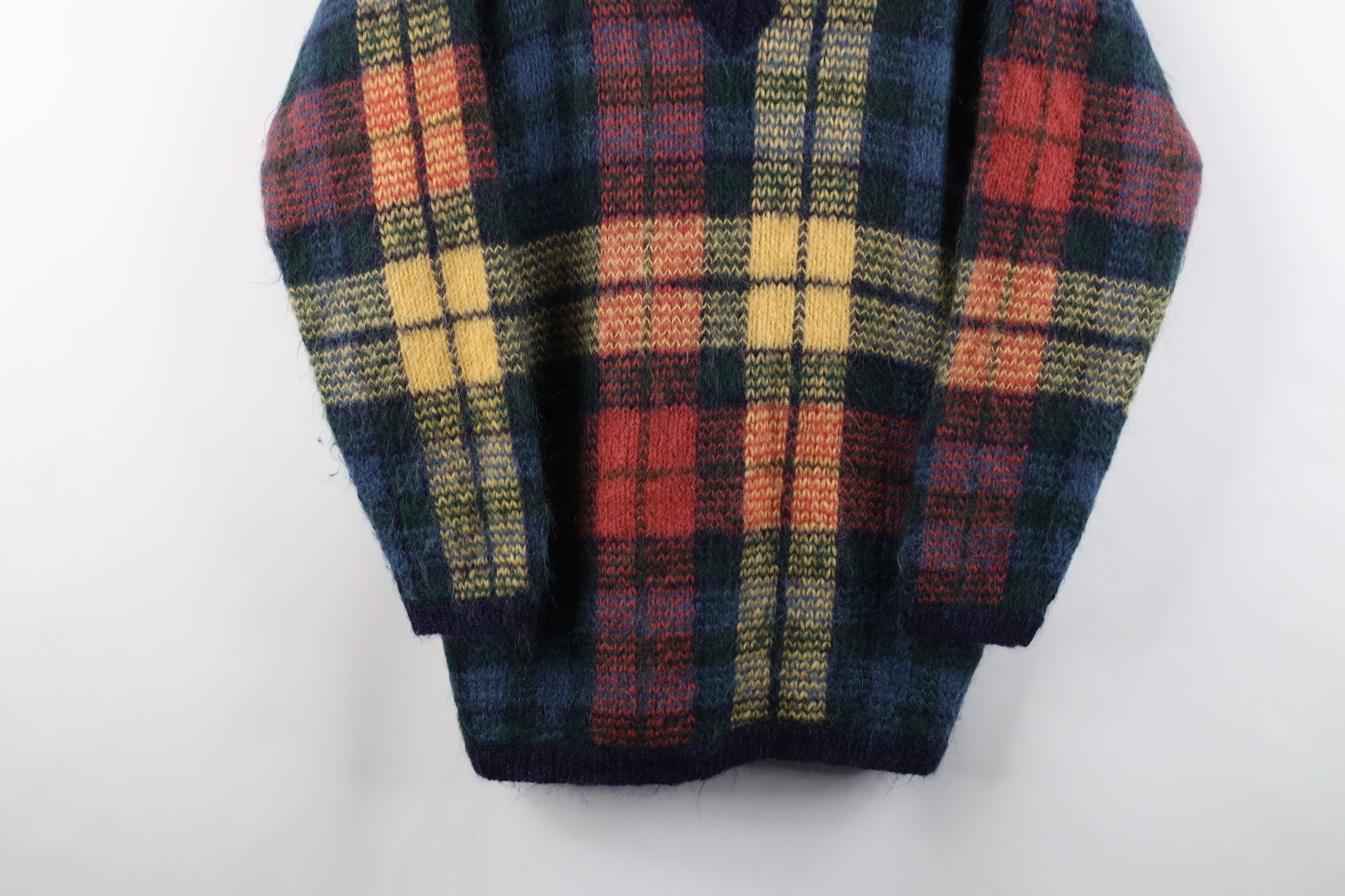 Vintage Vintage 90s Streetwear Mohair Rainbow Plaid Knit Sweater Size M / US 6-8 / IT 42-44 - 3 Thumbnail