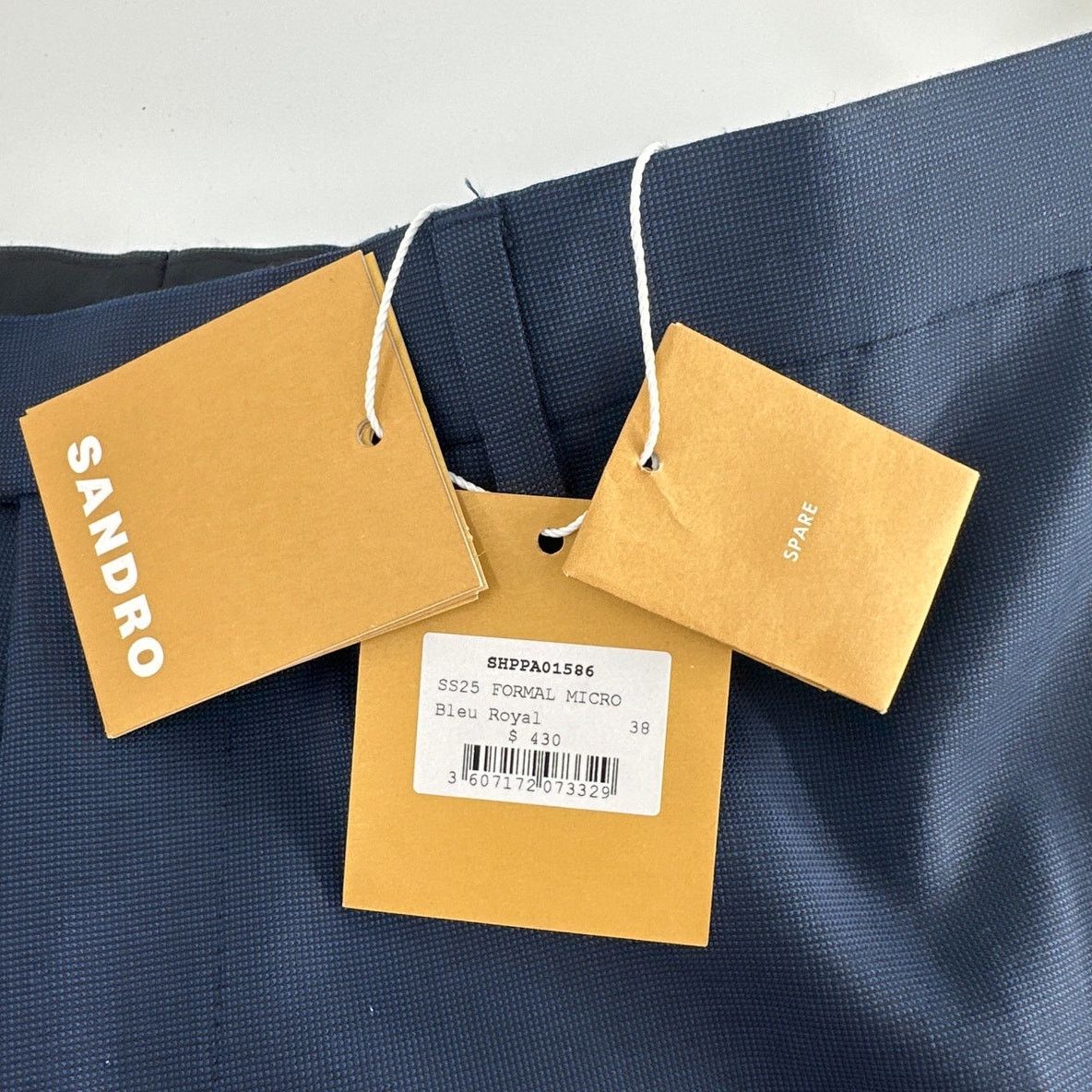 Sandro Sandro Men's Royal Blue Wool Suit Trousers Size 38 Size US 38 / EU 54 - 4 Thumbnail