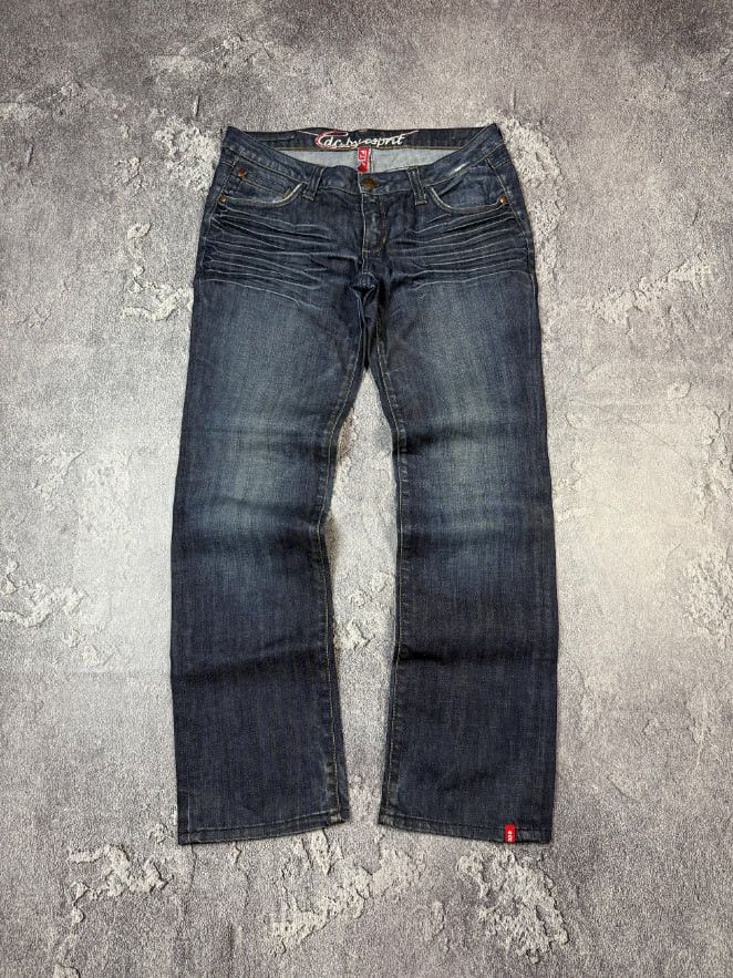 If Six Was Nine Y2K 2000s Low Rise Faded Straight Fit Glam Ladies Jeans Size 30" / US 8 / IT 44 - 1 Thumbnail