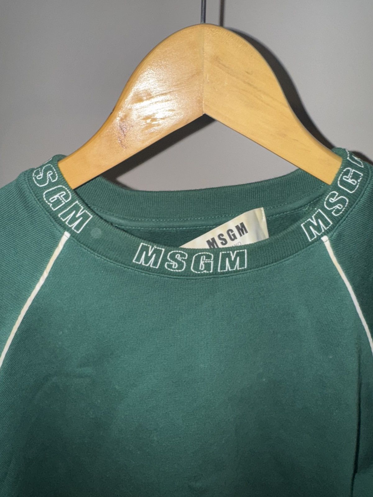 MSGM MSGM logo collar sweatshirt in green Size US M / EU 48-50 / 2 - 3 Thumbnail
