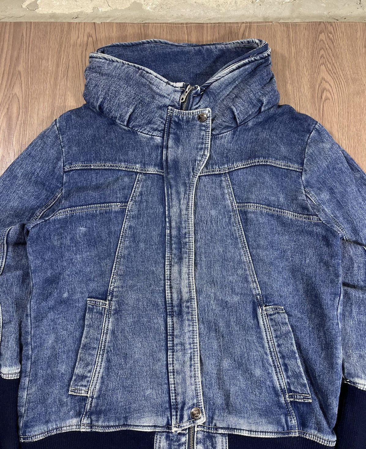 Japanese Brand Private Pause Bono Sweat Denim Jacket Size US L / EU 52-54 / 3 - 3 Thumbnail