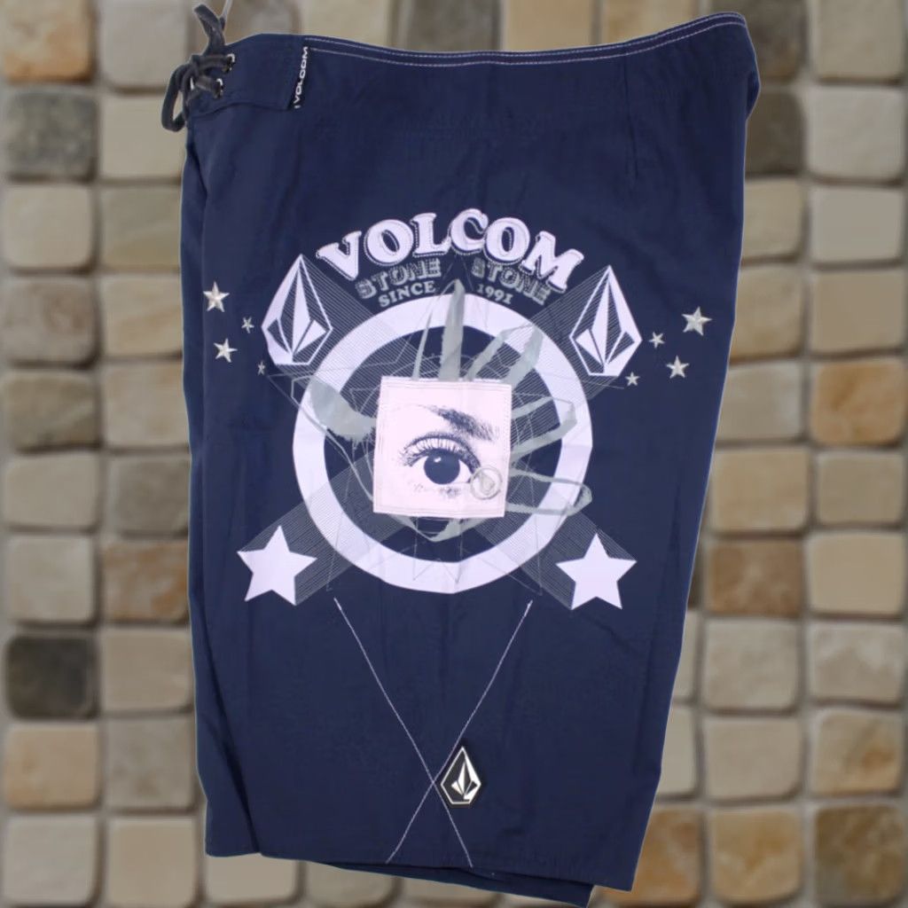Volcom Volcom Stone Board Shorts Men's 34 Armstrong Eye Graphic Zipper Fly Navy Blue Size US 32 / EU 48 - 1 Thumbnail
