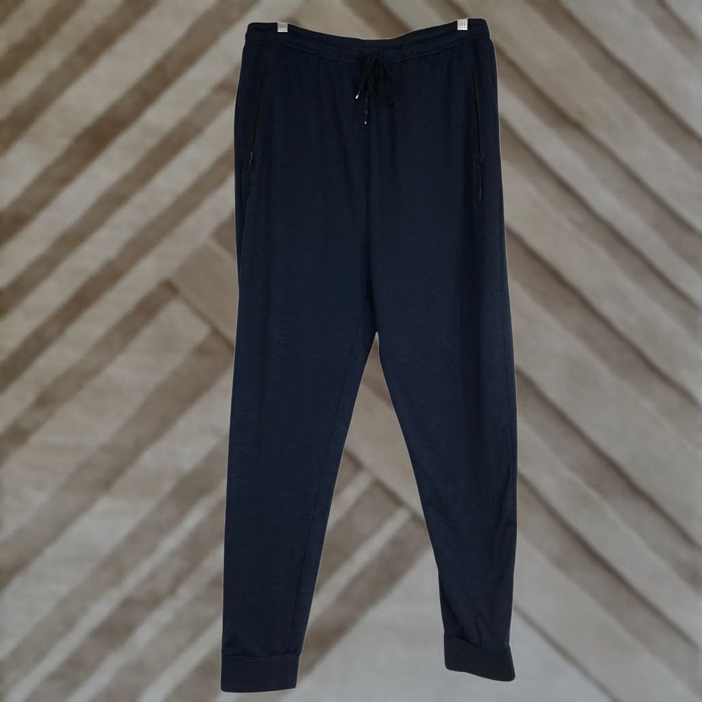 Vintage PUBLIC RECORD Men's XL Polyester Jogger Sweatpants Navy Drawstring Waist Pants Size US 36 / EU 52 - 1 Thumbnail
