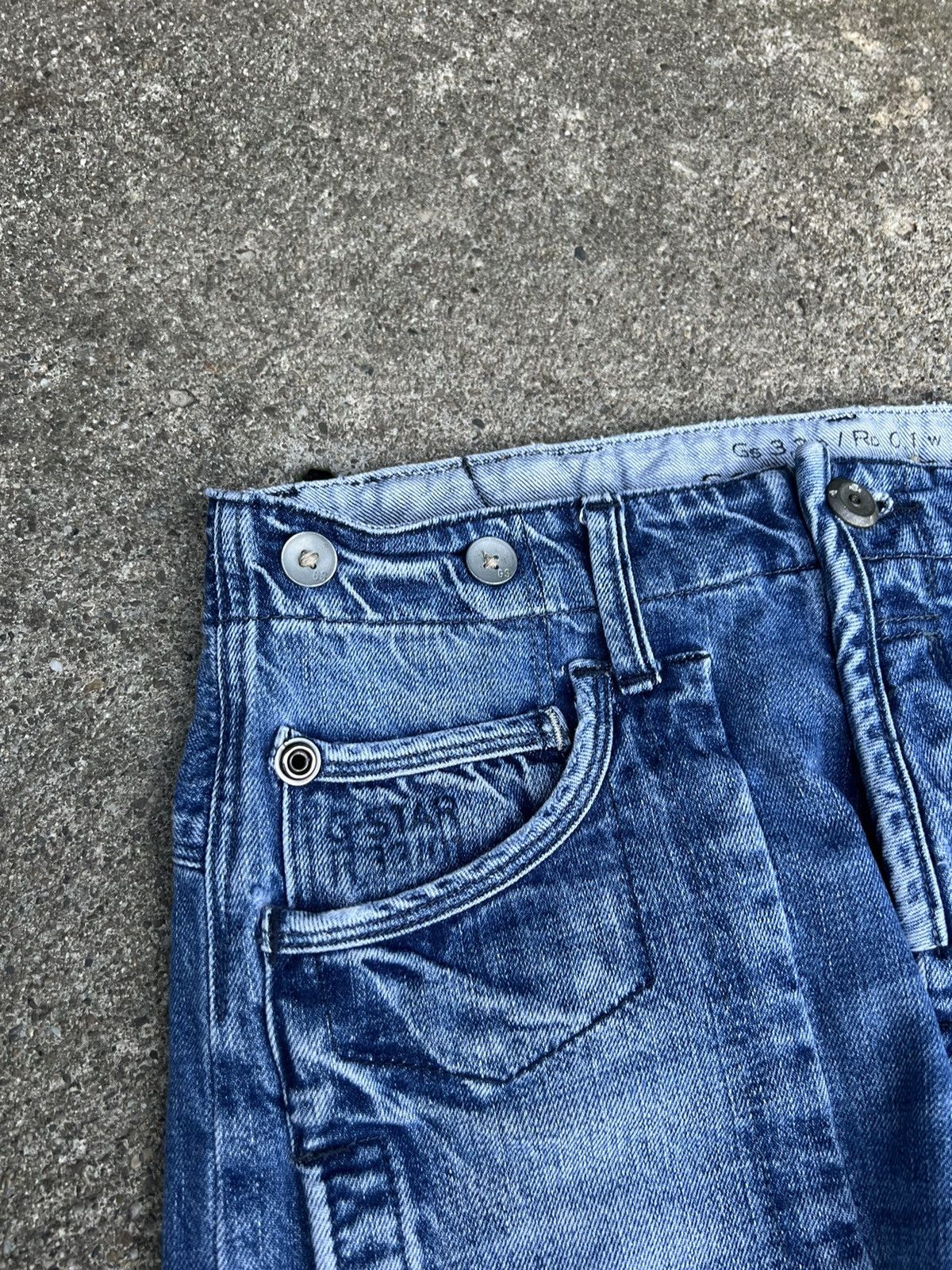 Balmain Vintage G Star Balmain Style Buckle Back Denim Jeans Size US 32 / EU 48 - 12 Thumbnail