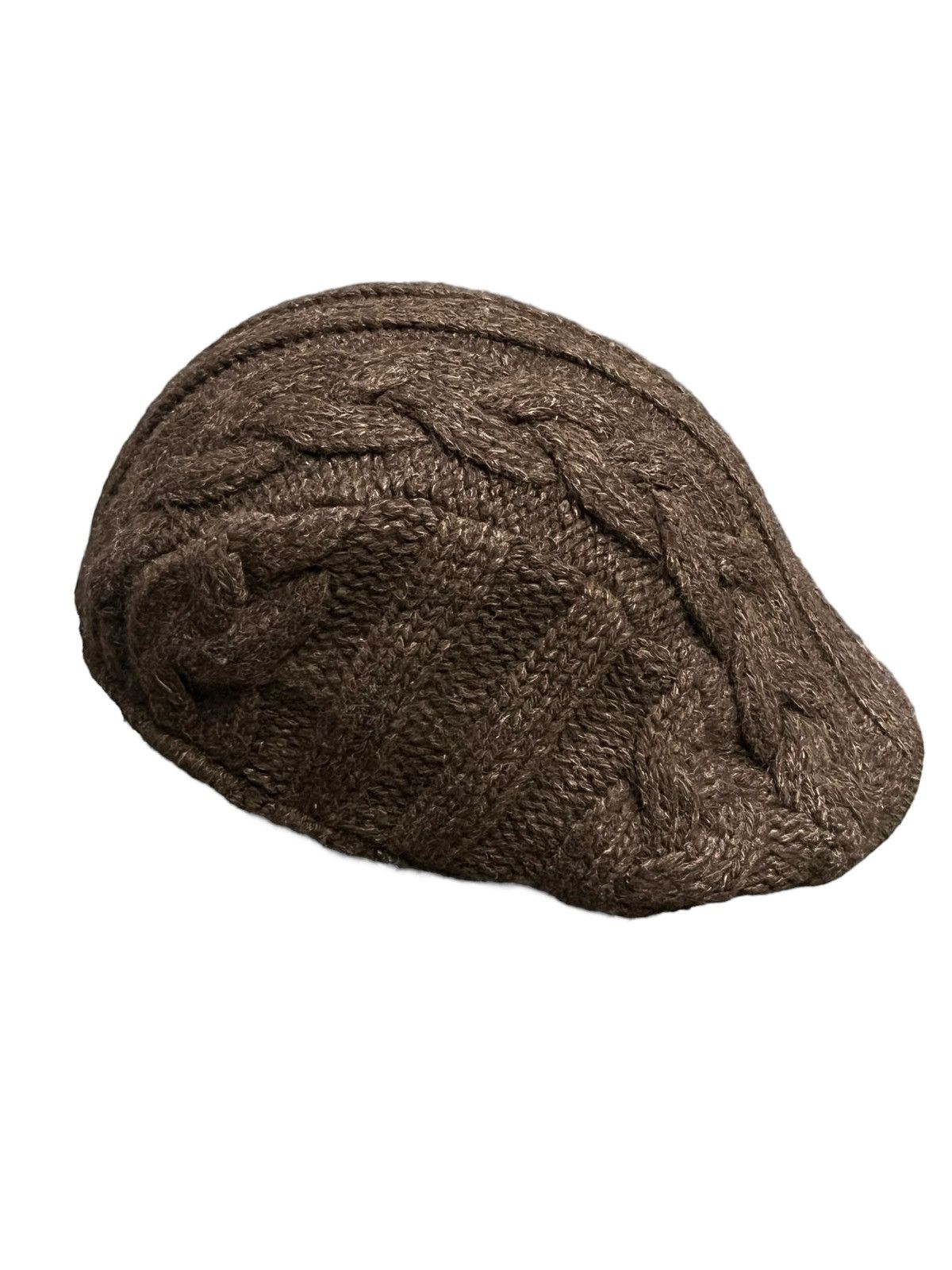 Carhartt Carhartt Brown Knit Flat Cap - Angora Blend Cable Pattern Size ONE SIZE - 4 Thumbnail