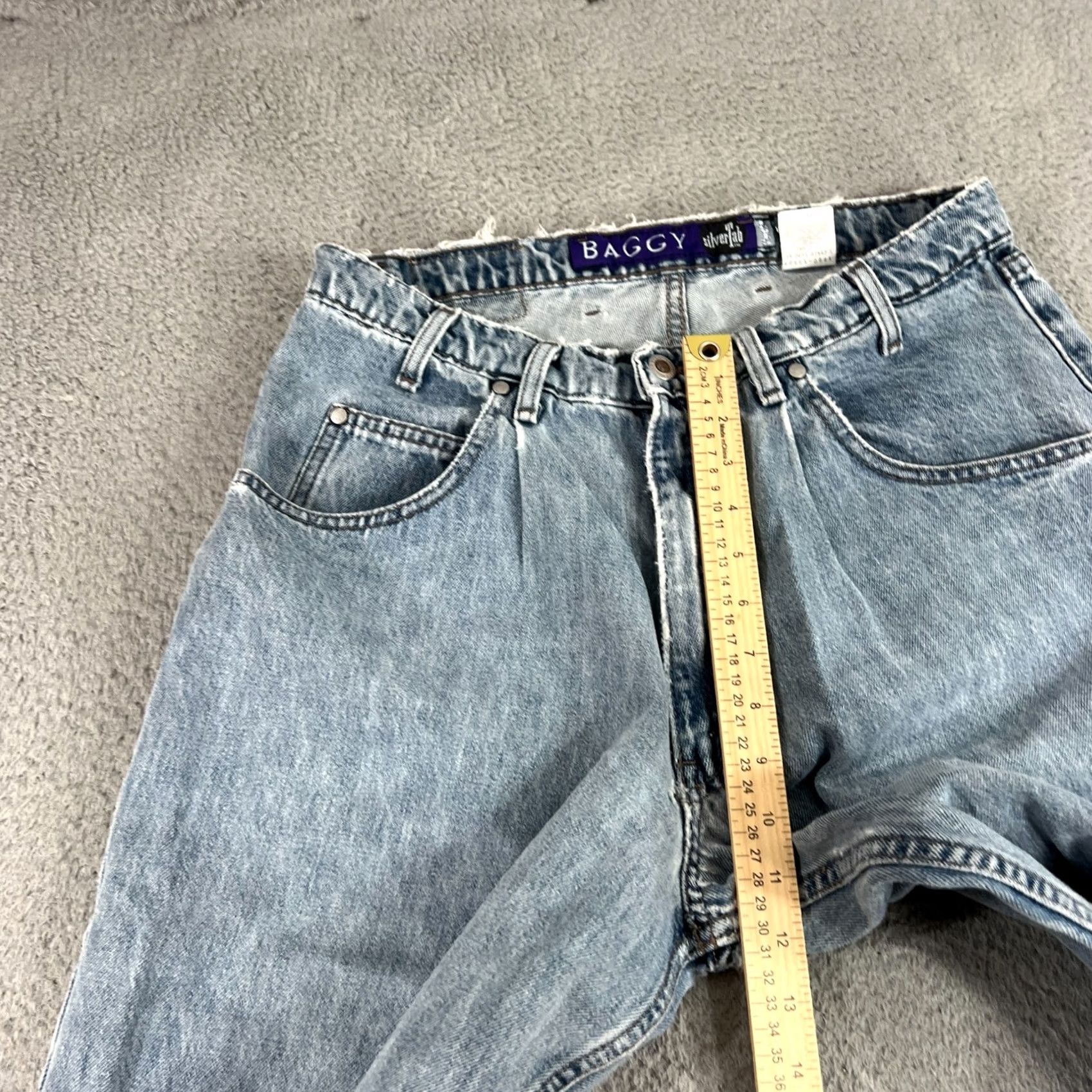 Levi's VINTAGE Levi’s Silvertab Baggy Jeans 34x32 90s Light Wash Faded Blue DISTRESSED Men Size US 34 / EU 50 - 6 Thumbnail