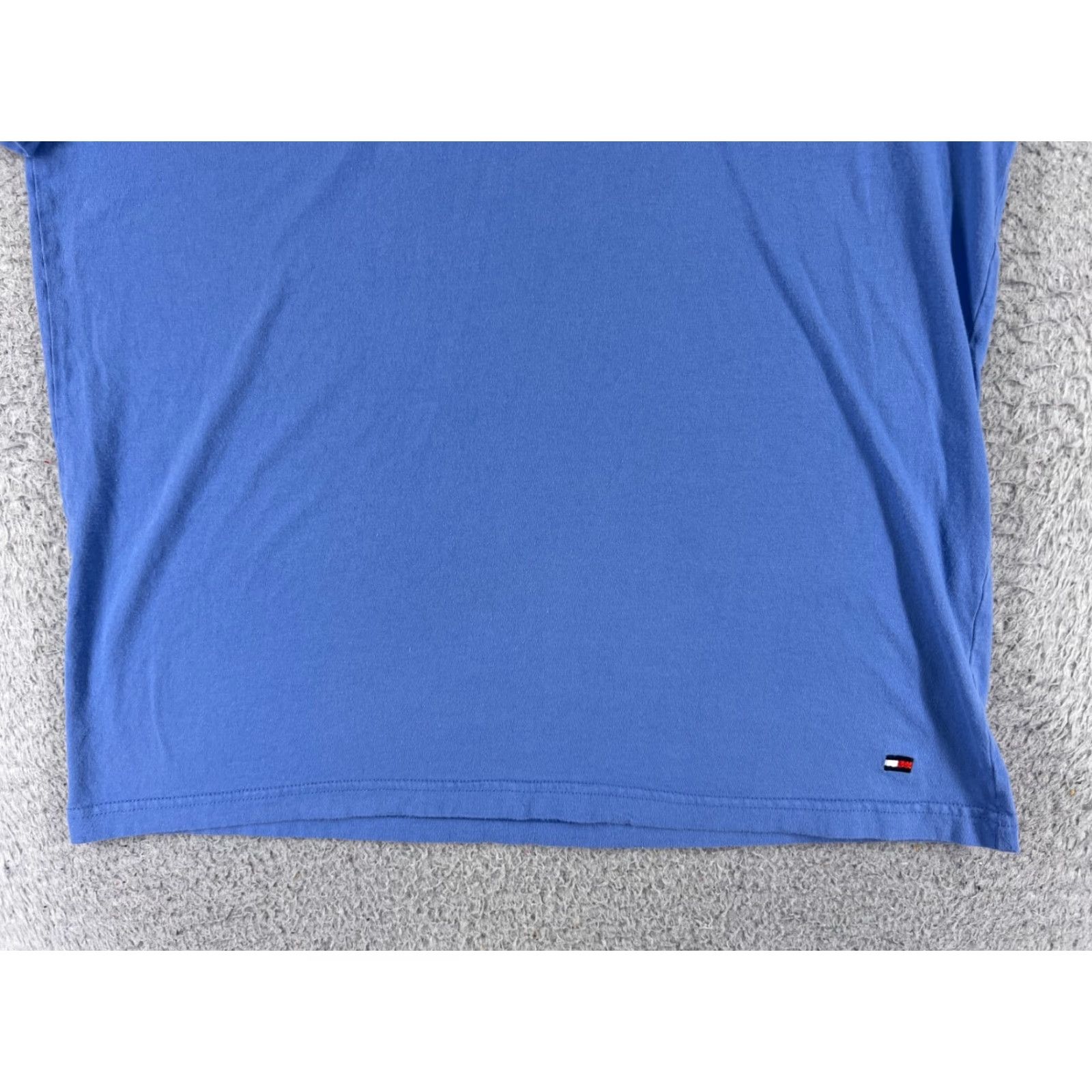 Tommy Hilfiger Tommy Hilfiger Shirt Women's Large Blue V-Neck Short Sleeve Cotton Logo Size L / US 10 / IT 46 - 5 Thumbnail