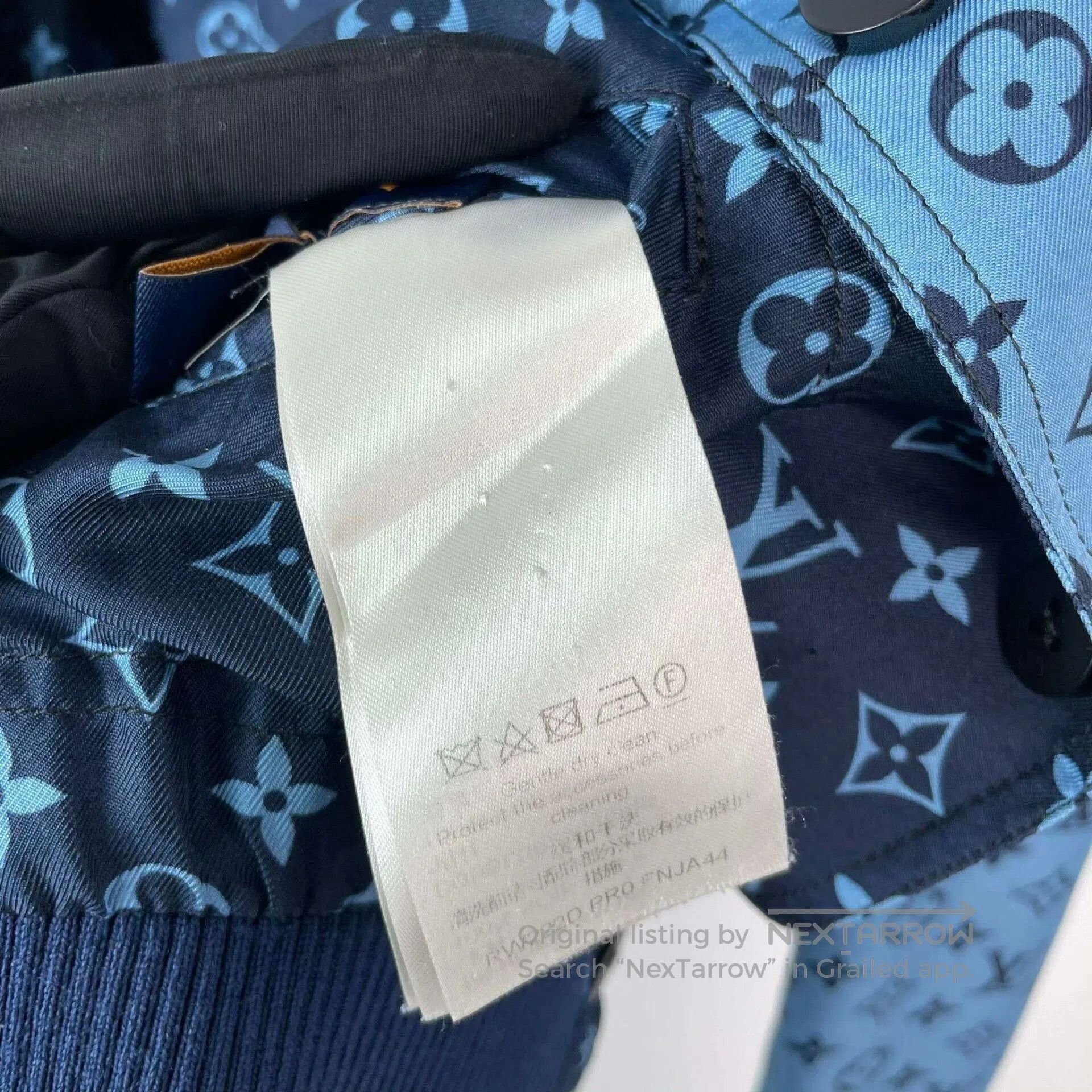 Louis Vuitton Louis Vuitton Blue Silk Monogram Coat. Size XS / US 0-2 / IT 36-38 - 4 Thumbnail
