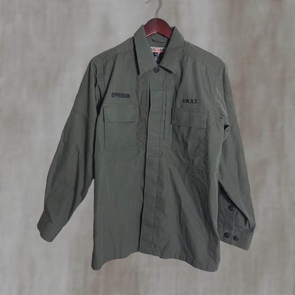 Vintage 5.11 Tactical TDU Ripstop Button-Up Shirt Army Green Embroidered Size S Mens Shirt Size US S / EU 44-46 / 1 - 1 Thumbnail