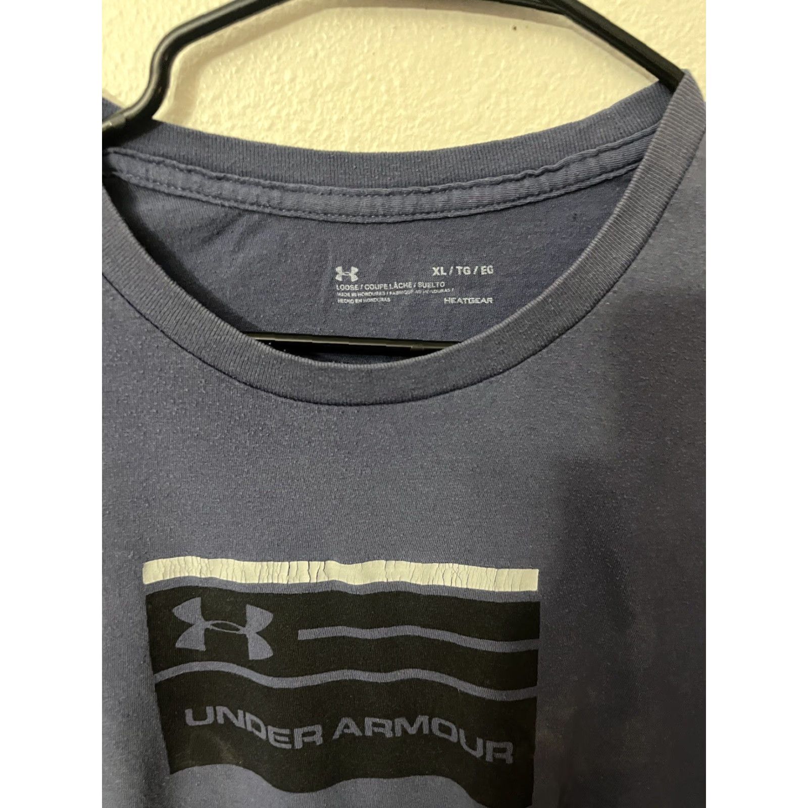 Under Armour Under Armour Shirt Men XL Blue Crew Neck Short Sleeve Logo Graphic Cotton Sports Modern Mens Size US XL / EU 56 / 4 - 2 Thumbnail